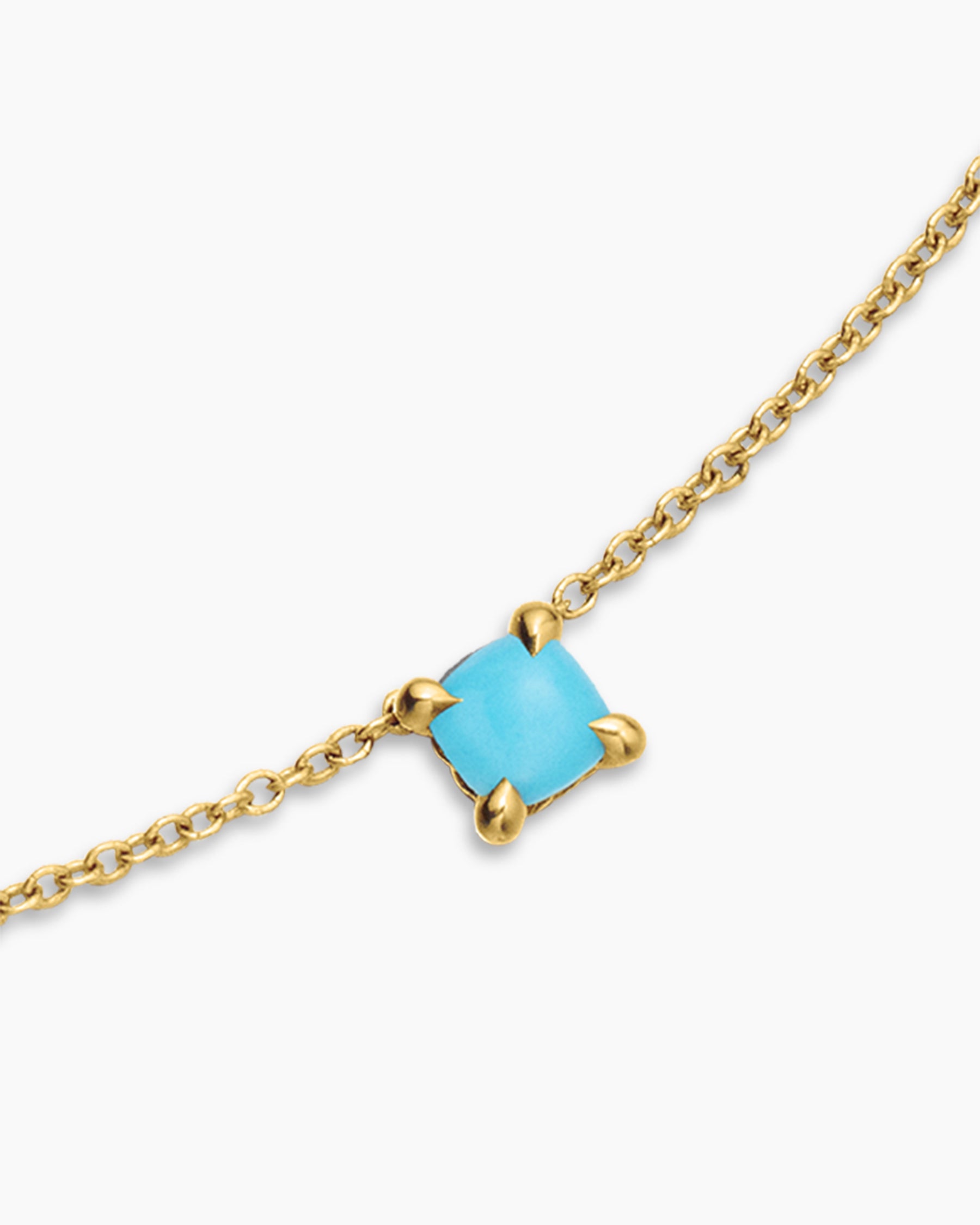 Chatelaine Teen Necklace in 18K Yellow Gold with Turquoise, 4mm - Image 4