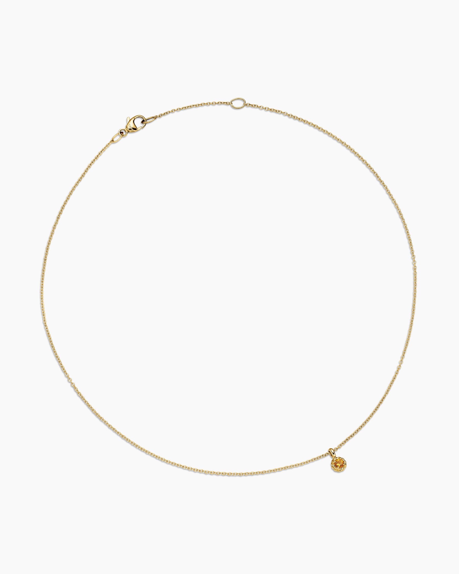 Alternative view of Cable Collectibles Teen Birthstone Necklace in 18K Yellow Gold with Citrine, 3mm