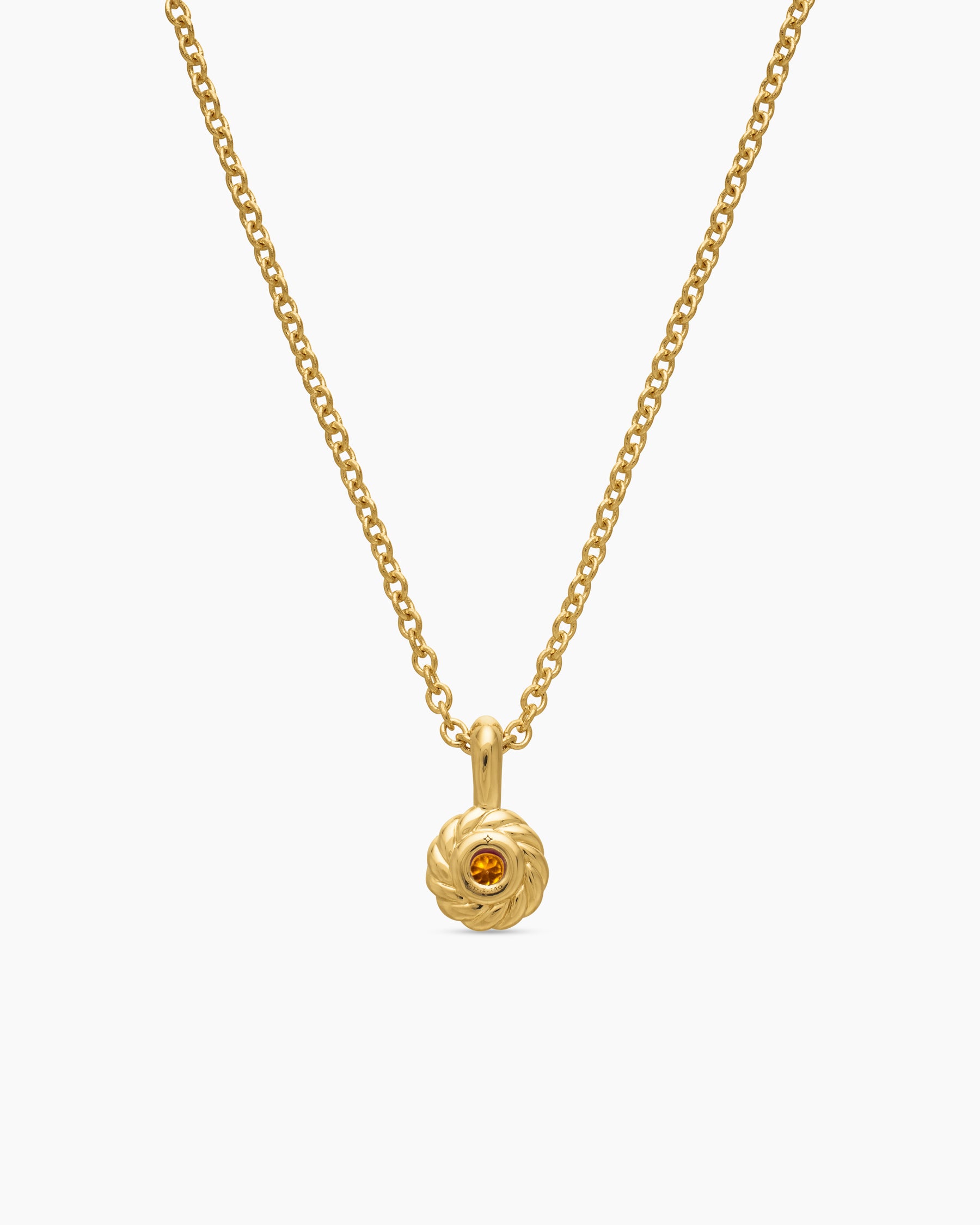 Cable Collectibles Teen Birthstone Necklace in 18K Yellow Gold with Citrine, 3mm - Image 3