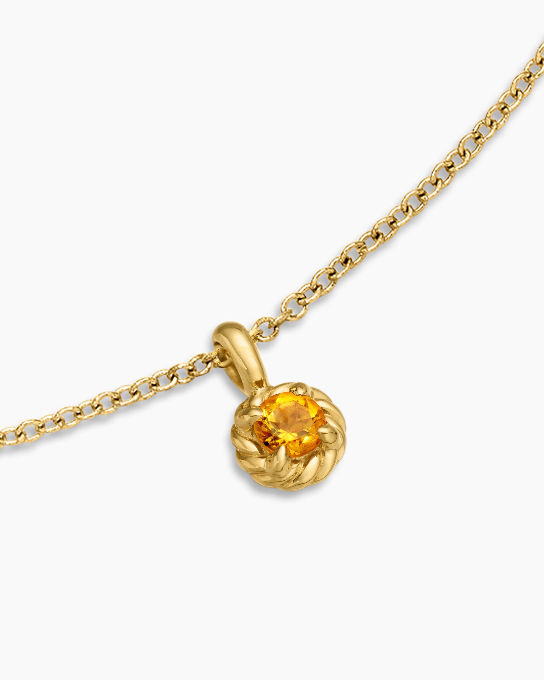 Cable Collectibles Teen Birthstone Necklace in 18K Yellow Gold with Citrine, 3mm - Image 4
