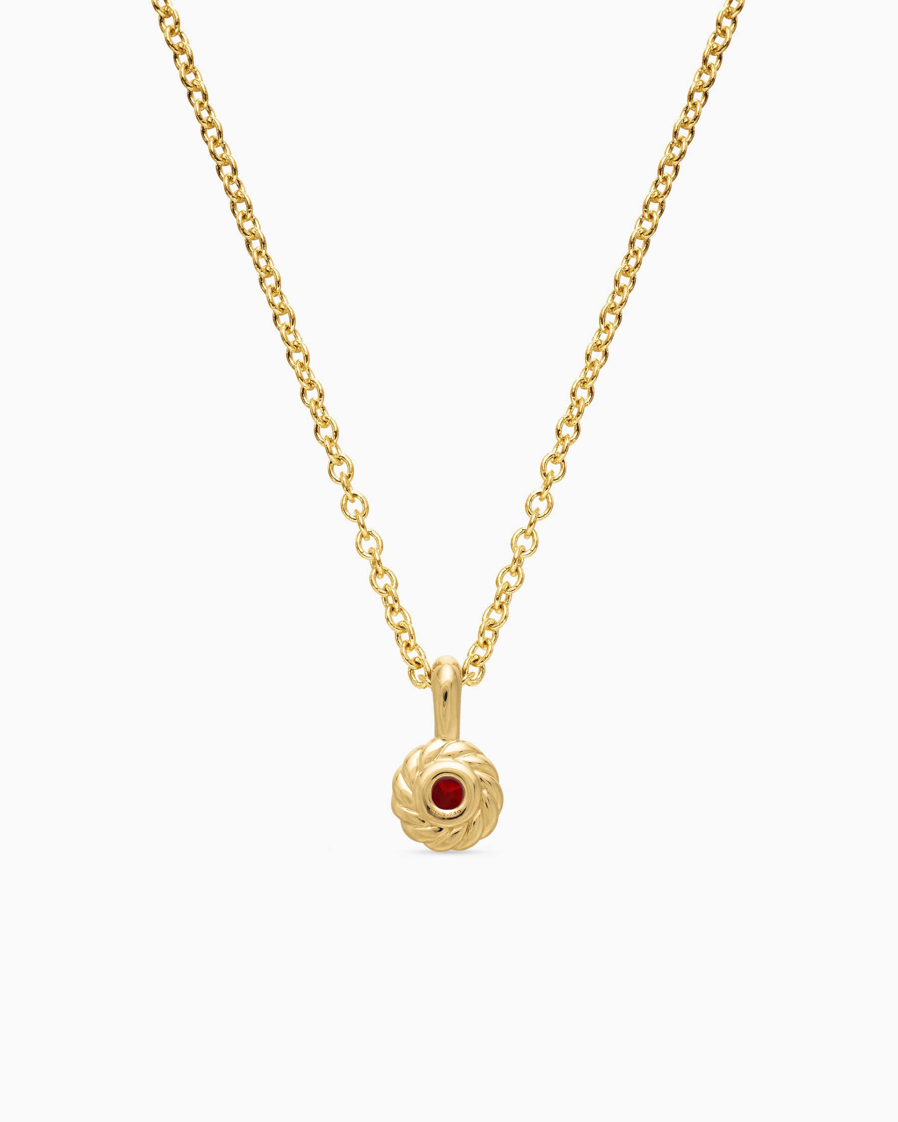 Cable Collectibles Teen Birthstone Necklace in 18K Yellow Gold with Garnet, 3mm - Image 3