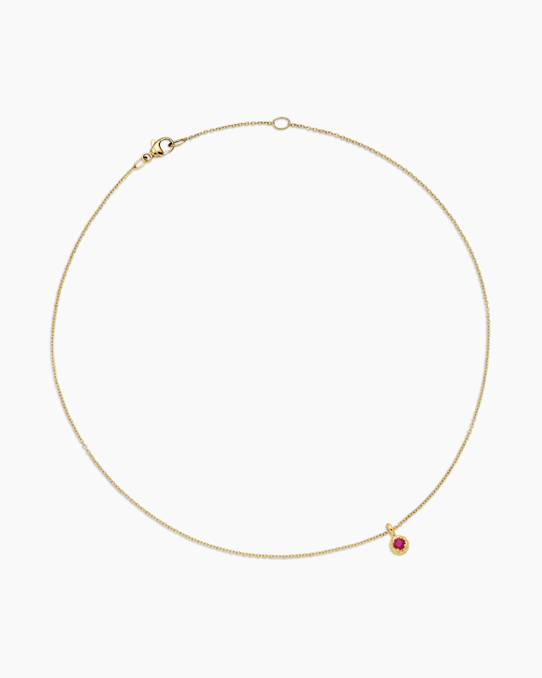 Alternative view of Cable Collectibles Teen Birthstone Necklace in 18K Yellow Gold with Ruby, 3mm