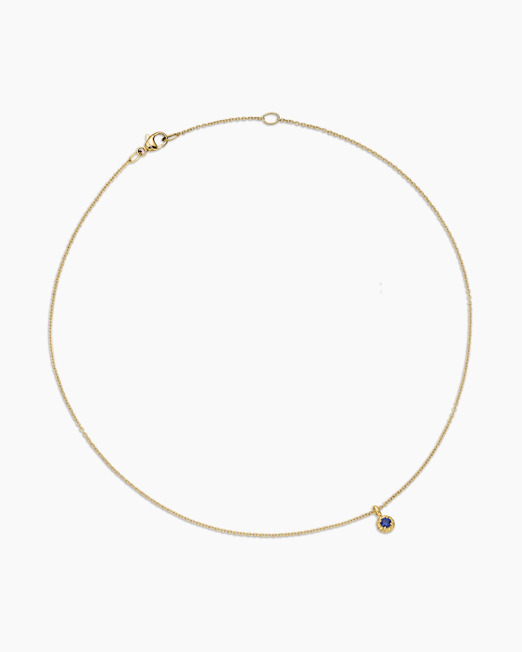 Alternative view of Cable Collectibles Teen Birthstone Necklace in 18K Yellow Gold with Sapphire, 3mm