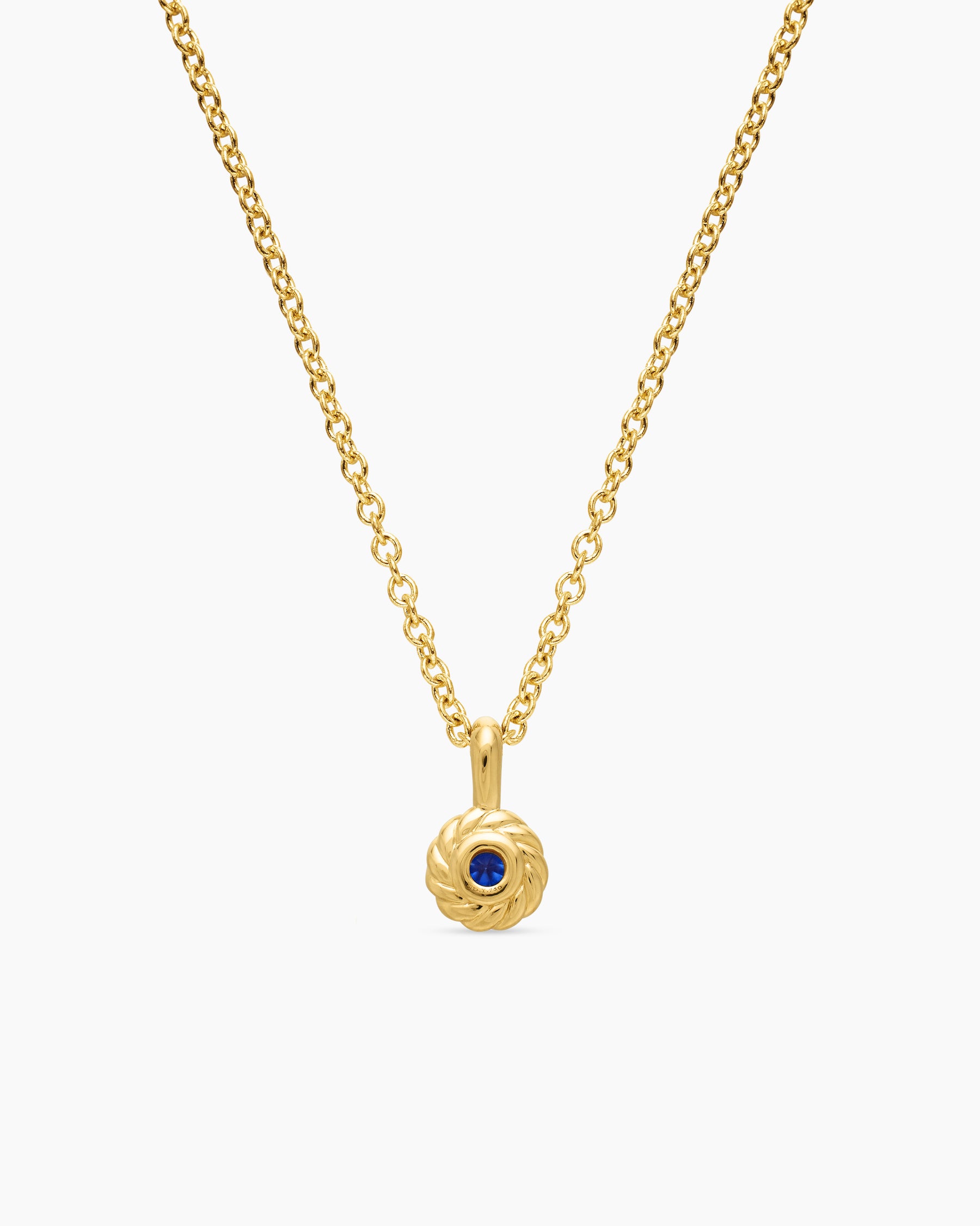 Cable Collectibles Teen Birthstone Necklace in 18K Yellow Gold with Sapphire, 3mm - Image 3