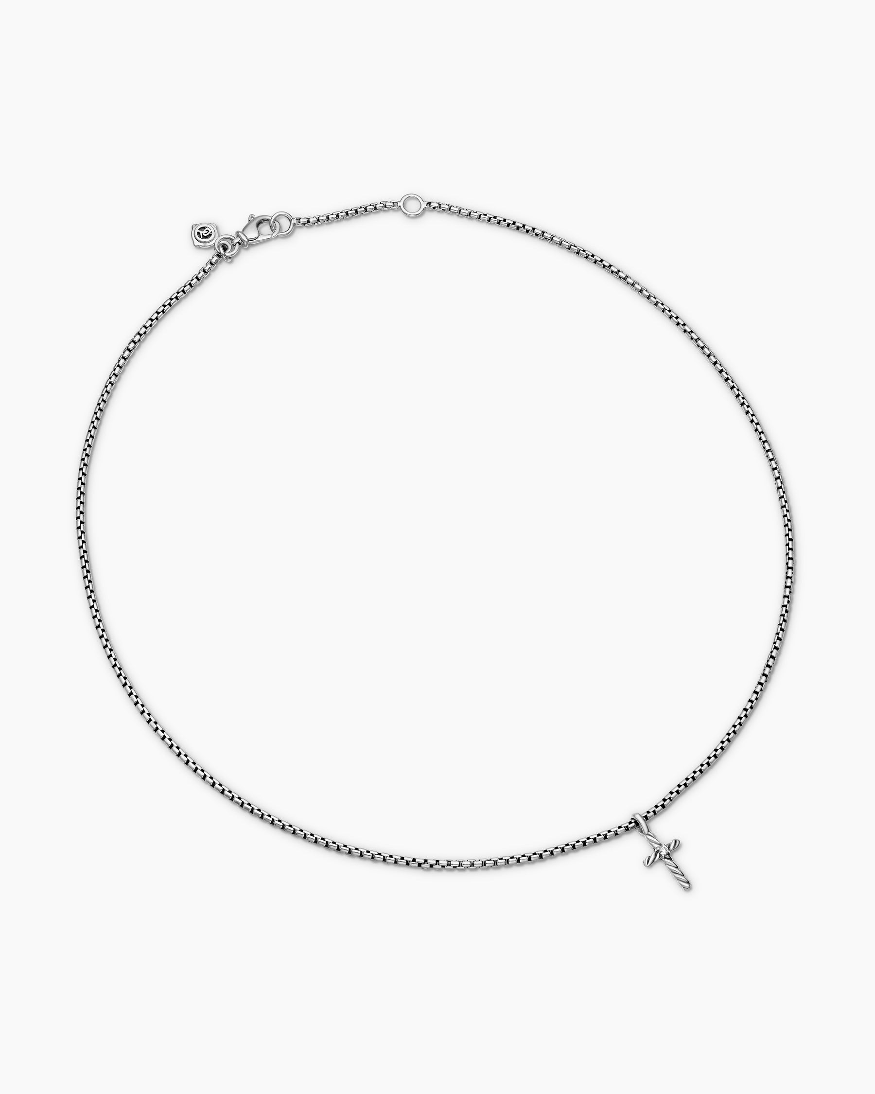 Alternative view of Cable Collectibles Teen Cross Necklace in Sterling Silver with Center Diamond