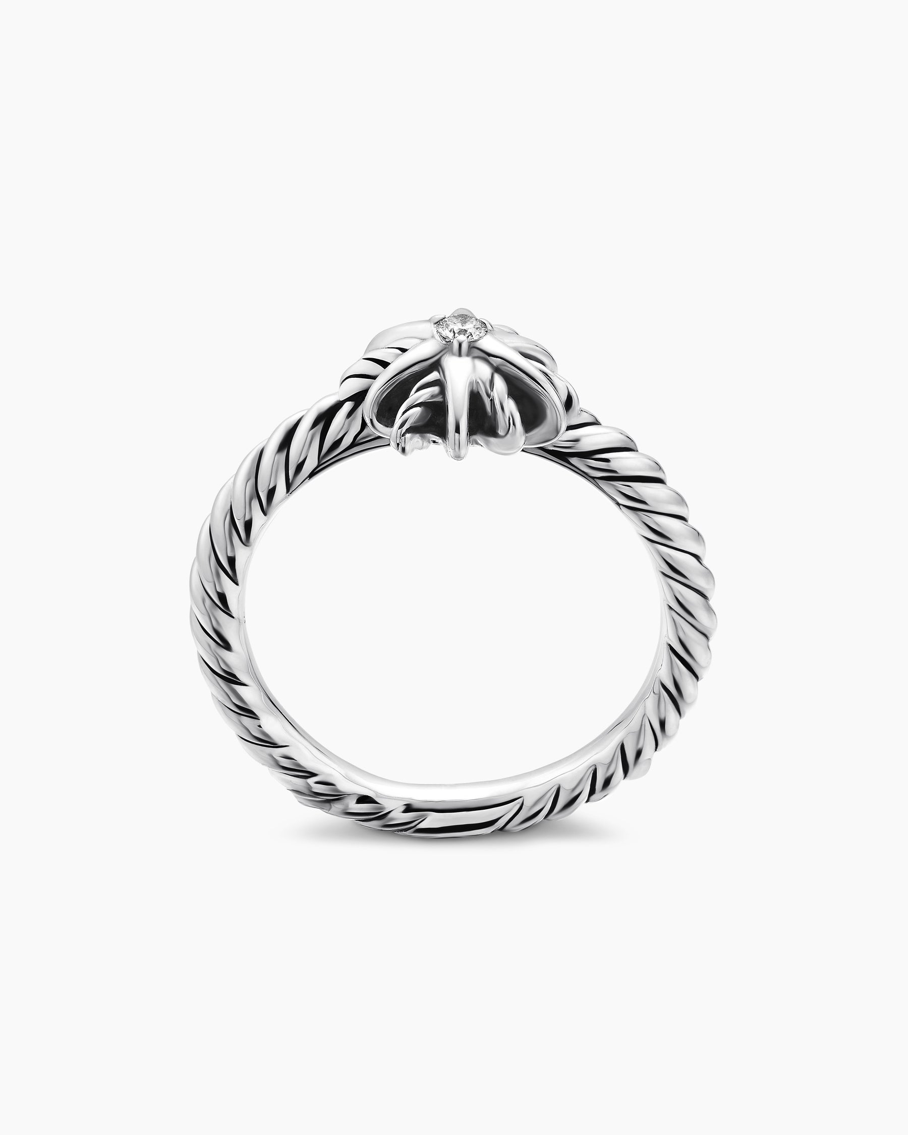 Starburst Teen Ring in Sterling Silver with Center Diamond, 8mm - Image 4