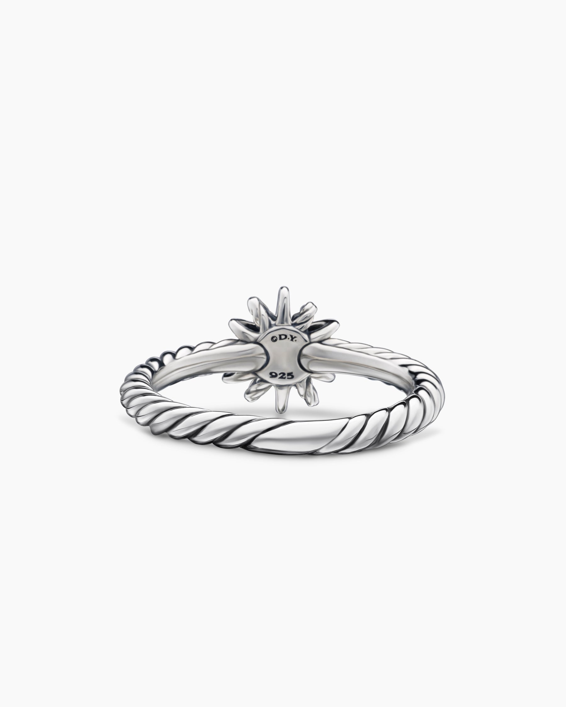 Starburst Teen Ring in Sterling Silver with Center Diamond, 8mm - Image 5