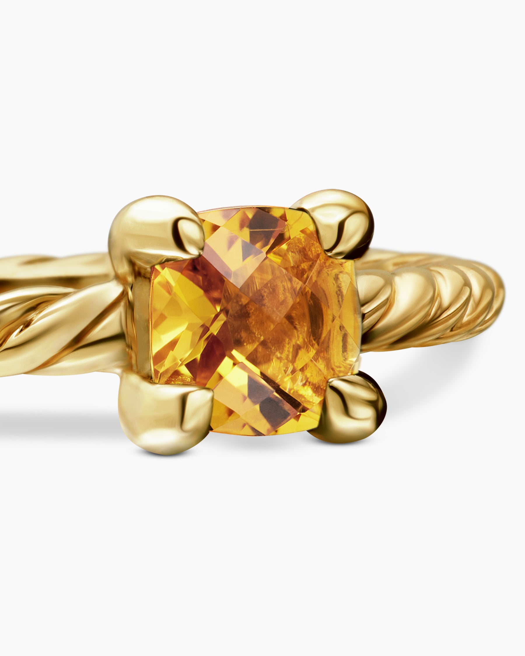 Chatelaine Teen Ring in 18K Yellow Gold with Citrine, 4mm - Image 4