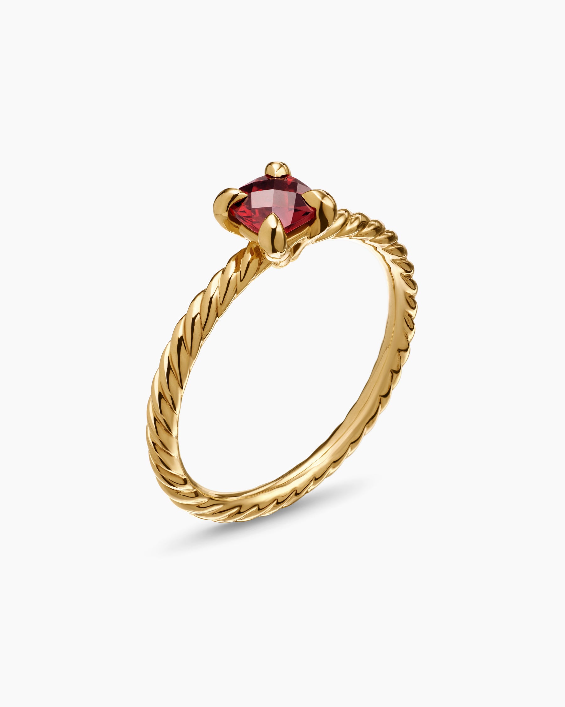 Alternative view of Chatelaine Teen Ring in 18K Yellow Gold with Garnet, 4mm