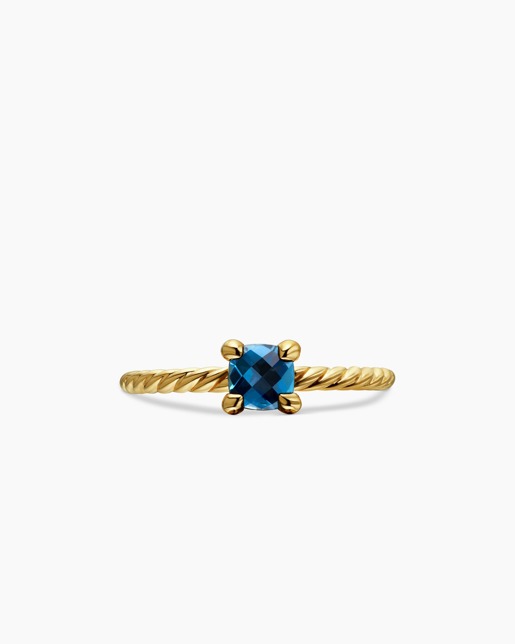Chatelaine Teen Ring in 18K Yellow Gold with Hampton Blue Topaz, 4mm - Image 3
