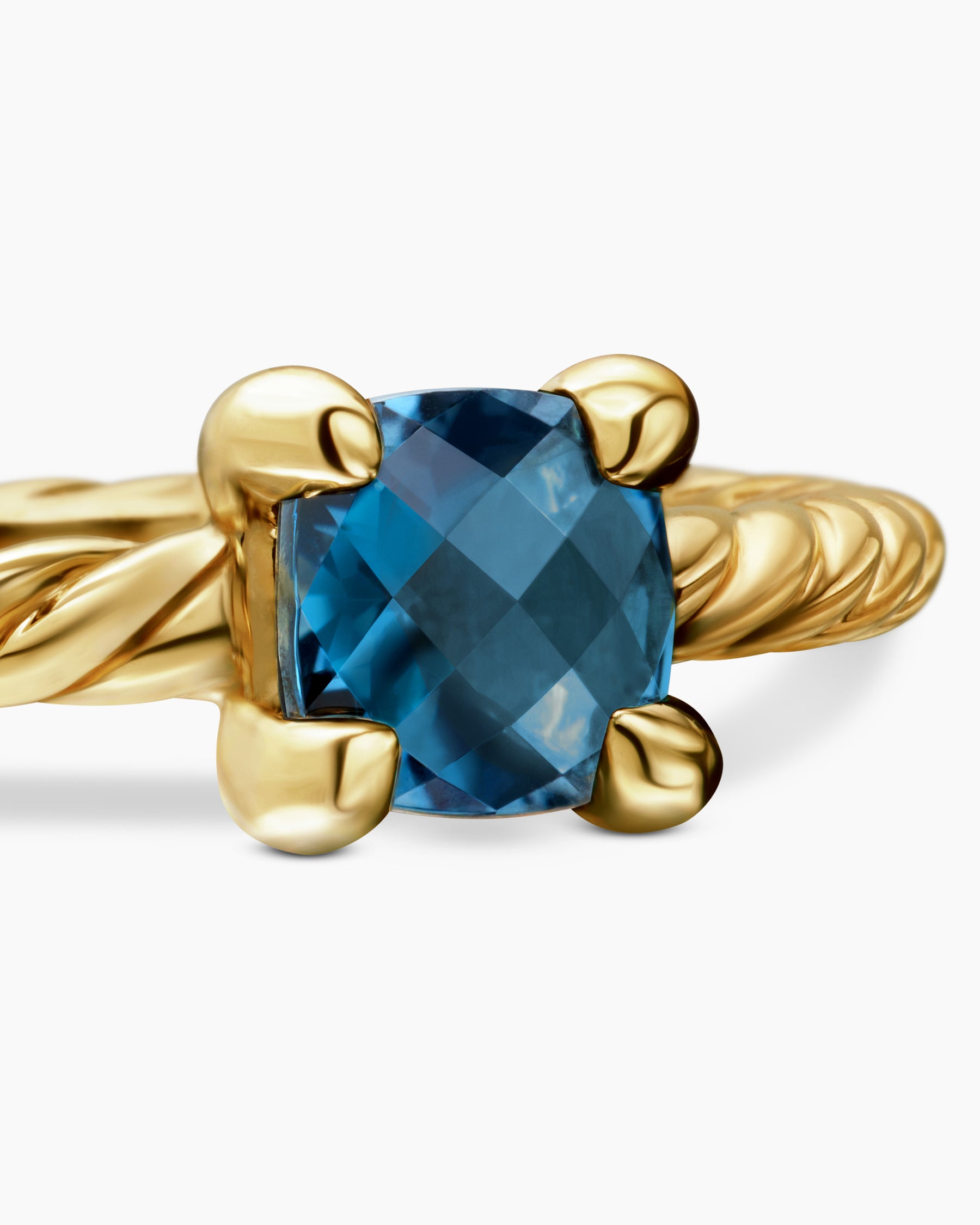 Chatelaine Teen Ring in 18K Yellow Gold with Hampton Blue Topaz, 4mm - Image 4
