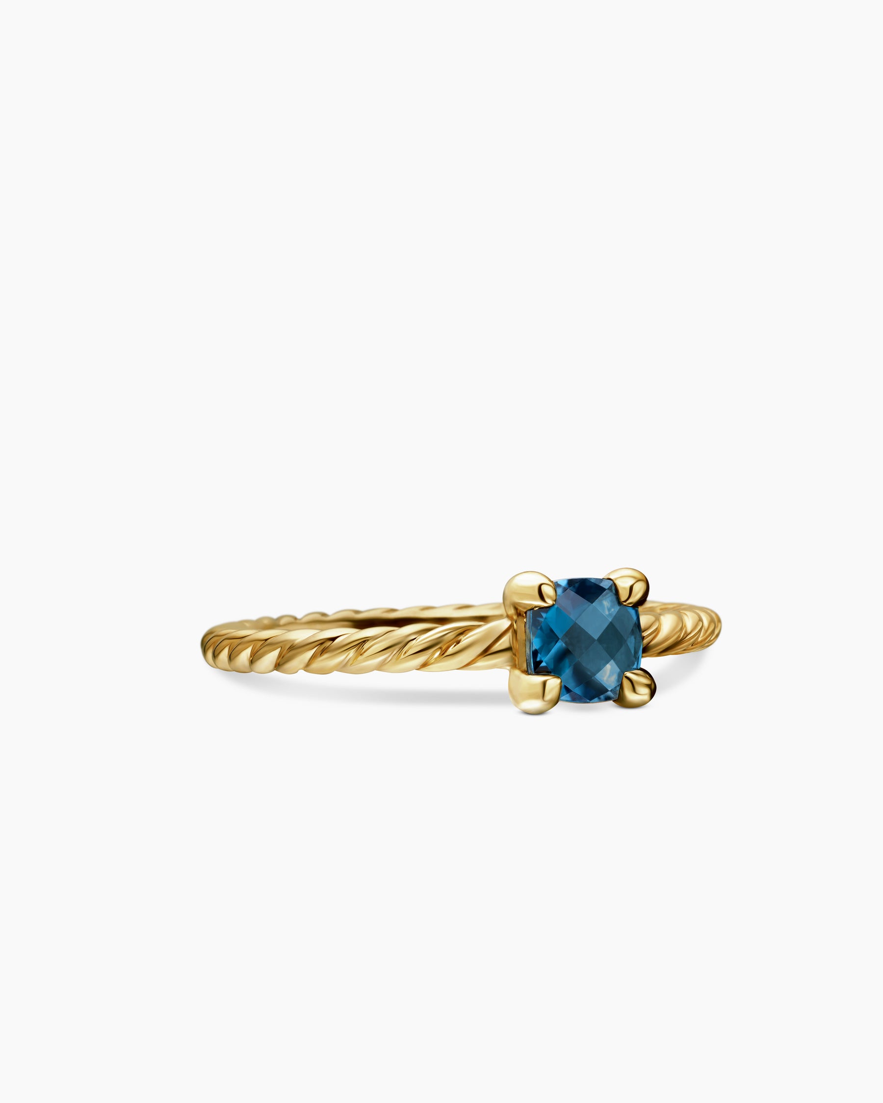 Chatelaine Teen Ring in 18K Yellow Gold with Hampton Blue Topaz, 4mm