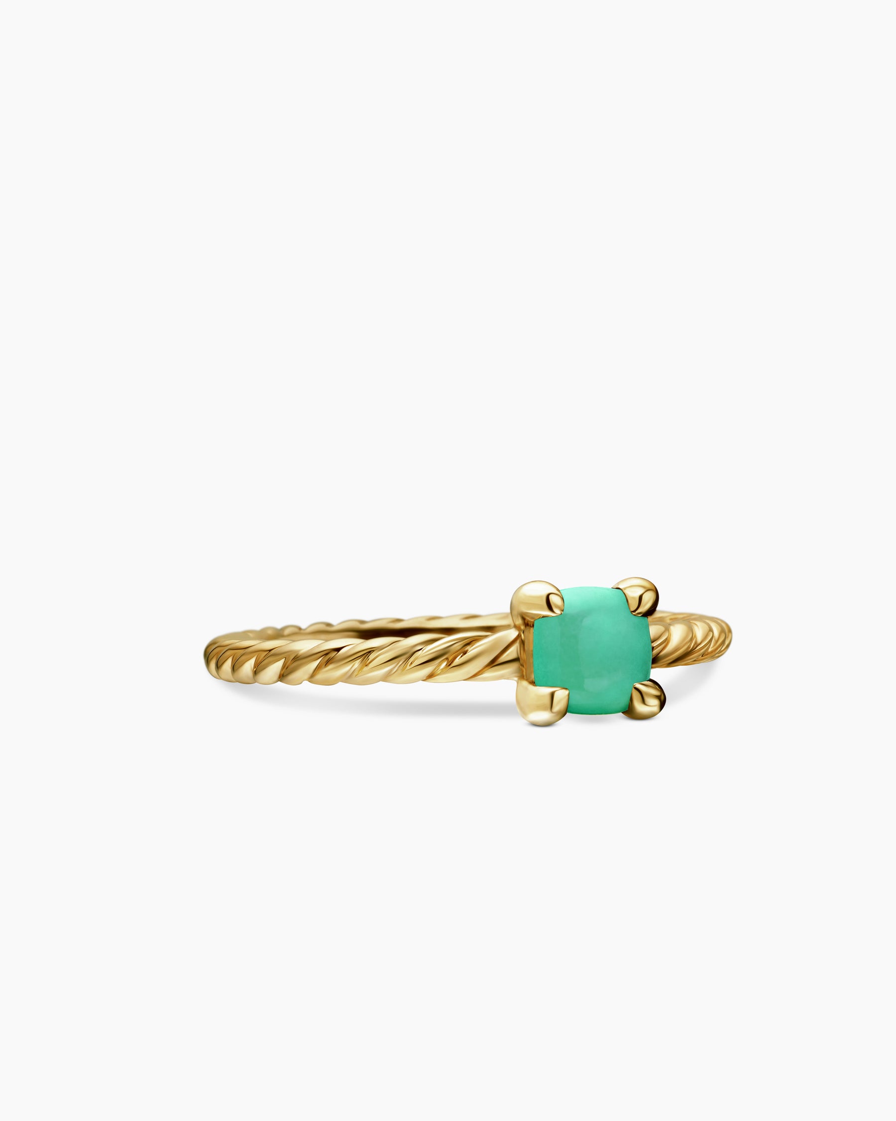 Chatelaine Teen Ring in 18K Yellow Gold with Chrysoprase, 4mm