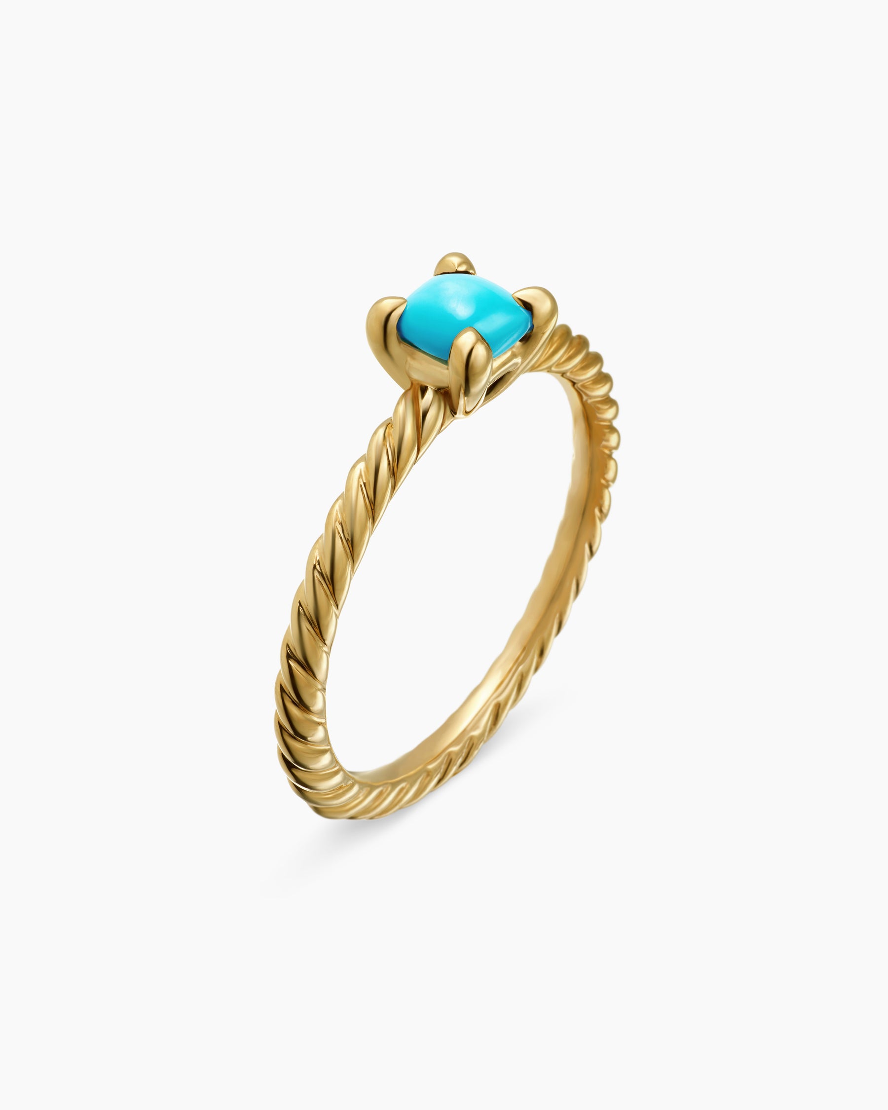 Alternative view of Chatelaine Teen Ring in 18K Yellow Gold with Turquoise, 4mm