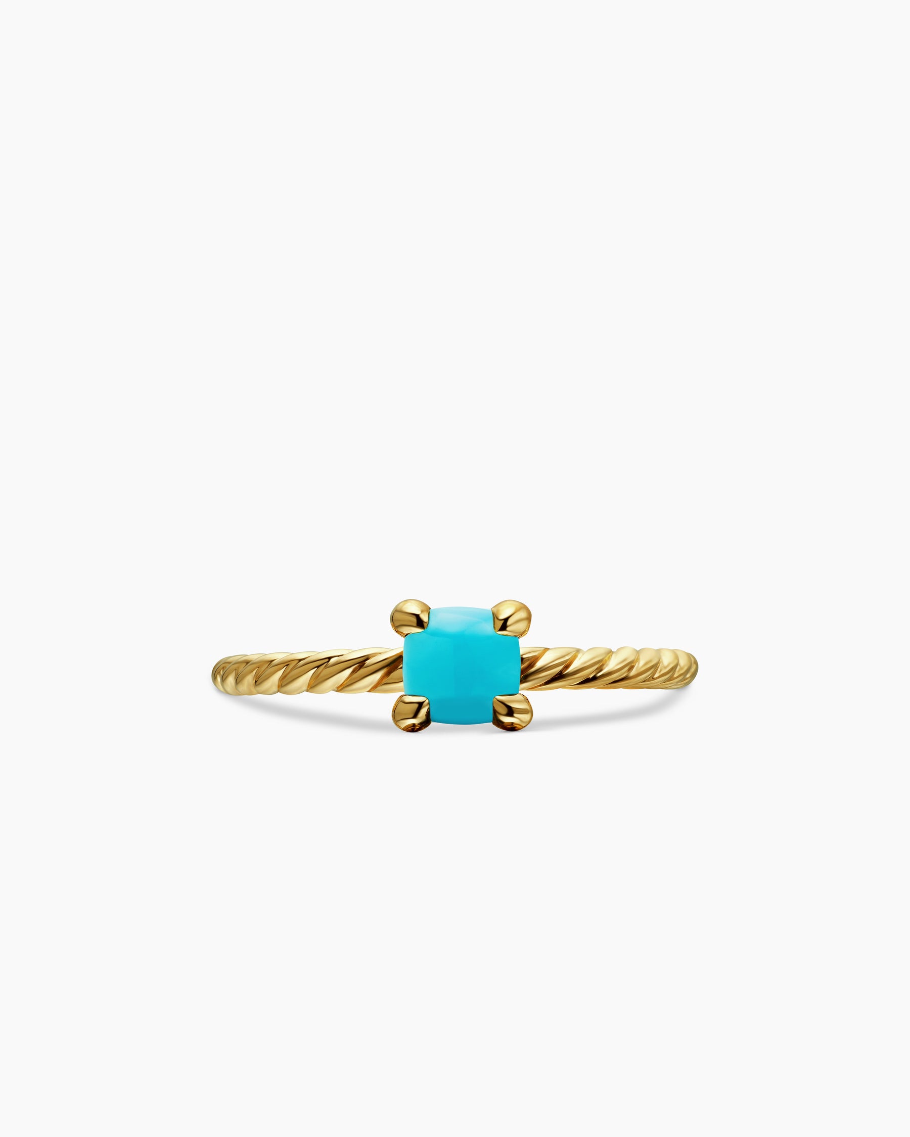 Chatelaine Teen Ring in 18K Yellow Gold with Turquoise, 4mm - Image 3