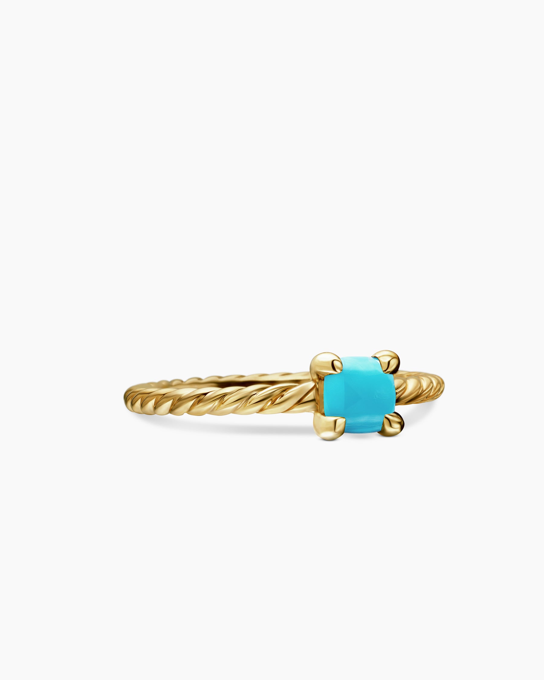 Chatelaine Teen Ring in 18K Yellow Gold with Turquoise, 4mm