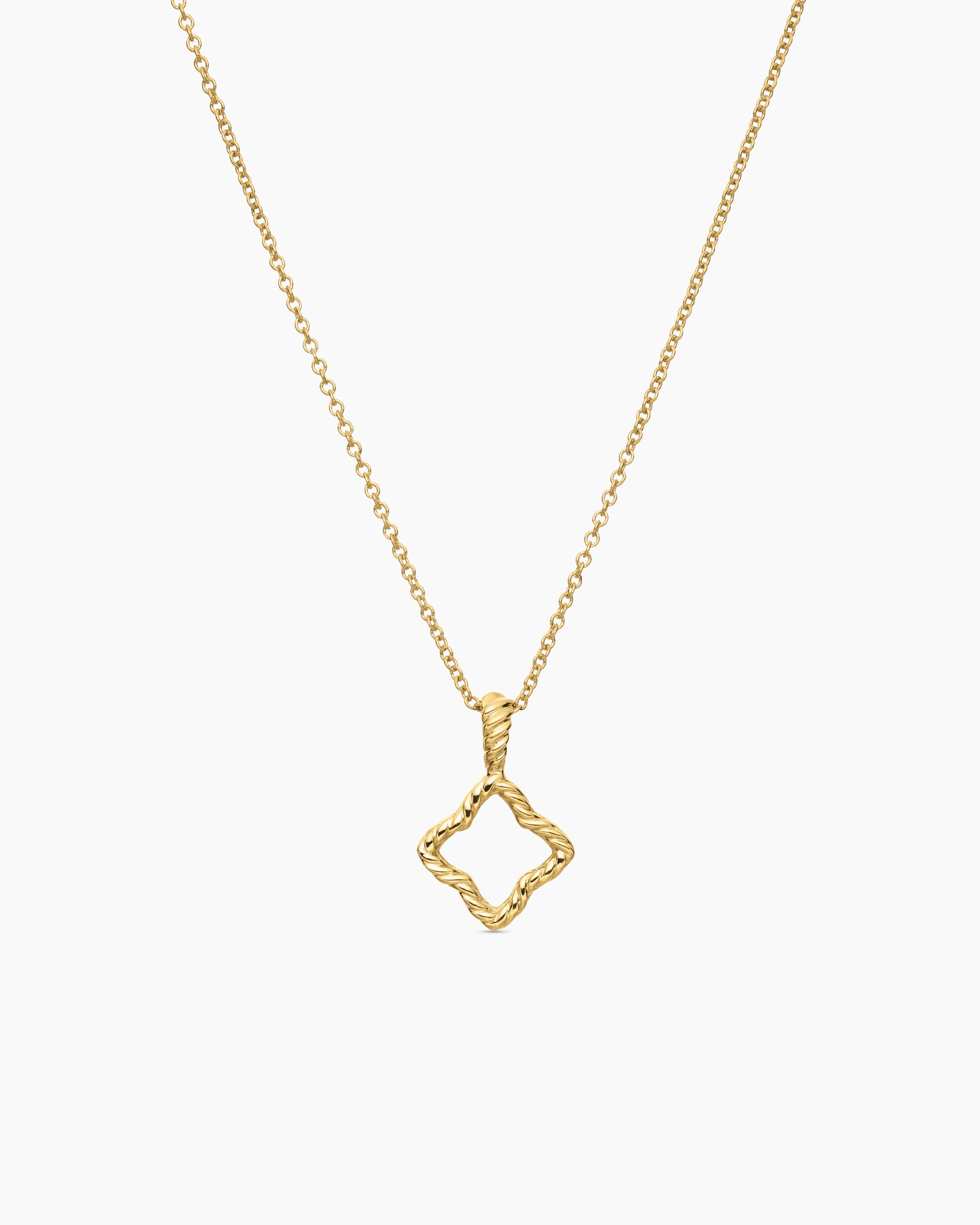 Cable Collectibles Quatrefoil Necklace in 18K Yellow Gold with Diamonds, 17.5mm - Image 4