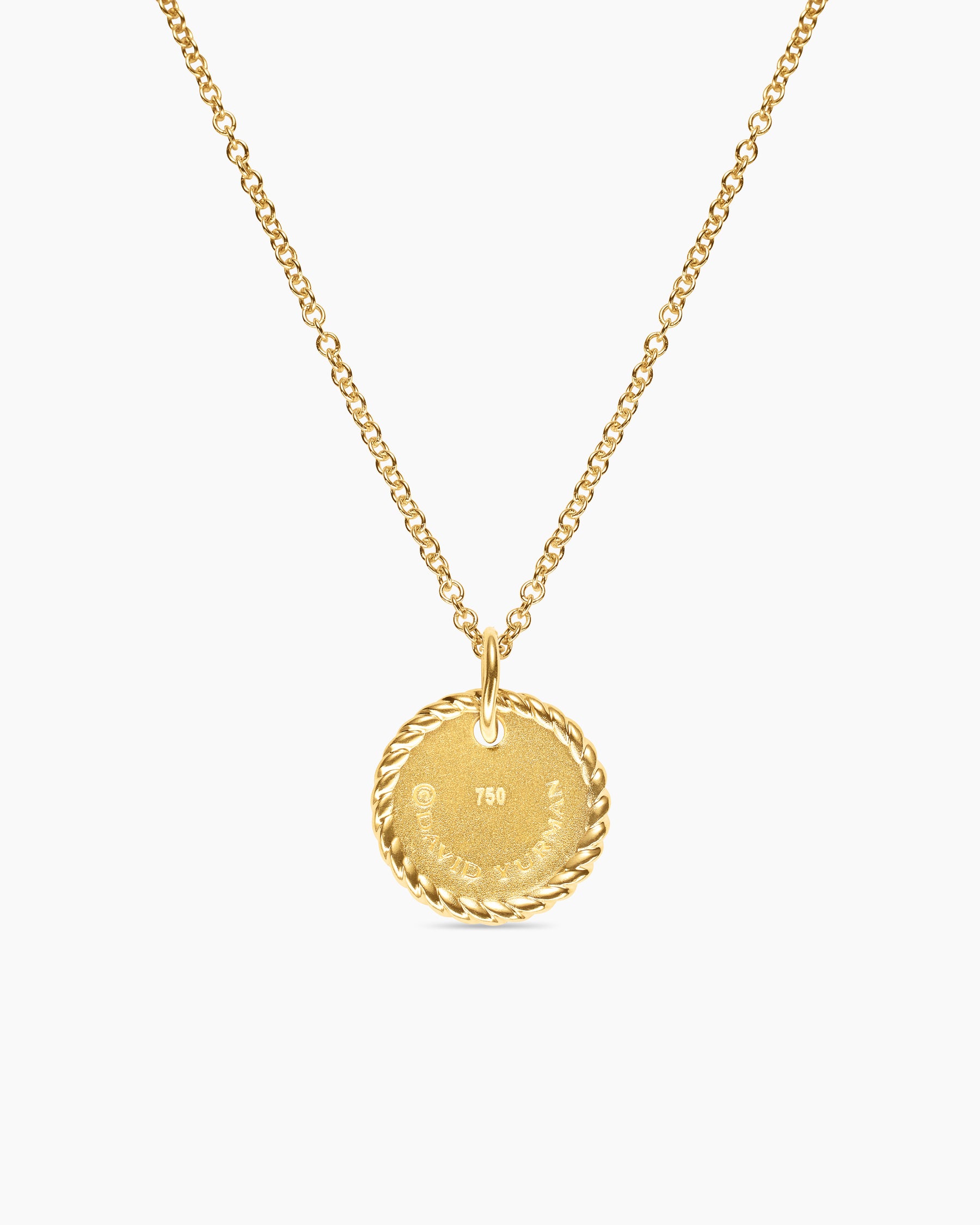 Initial Charm Necklace in 18K Yellow Gold with Diamond Z - Image 4
