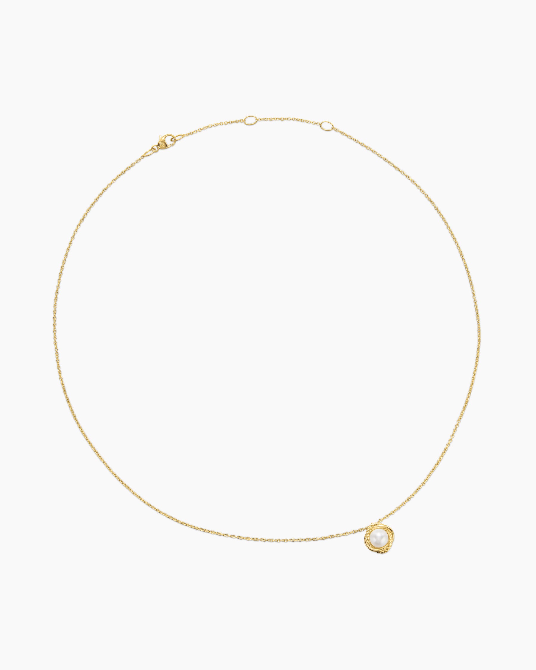 Infinity Pendant Necklace in 18K Yellow Gold with Pearl, 10mm - Image 3