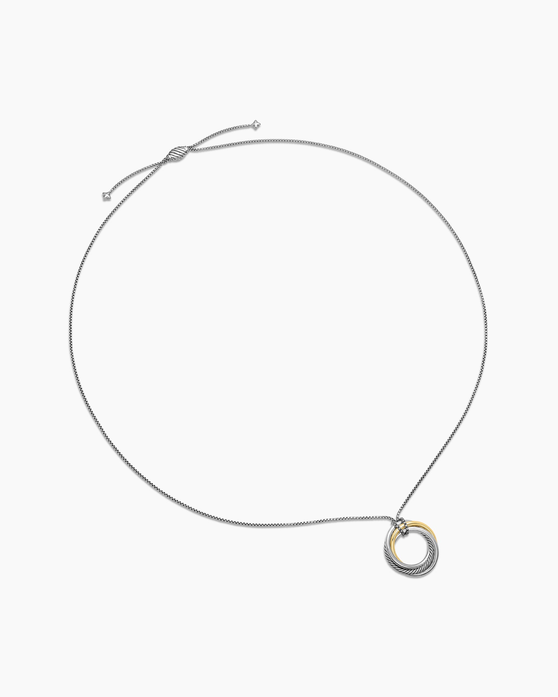 Crossover Pendant Necklace in Sterling Silver with 14K Yellow Gold, 37mm - Image 3