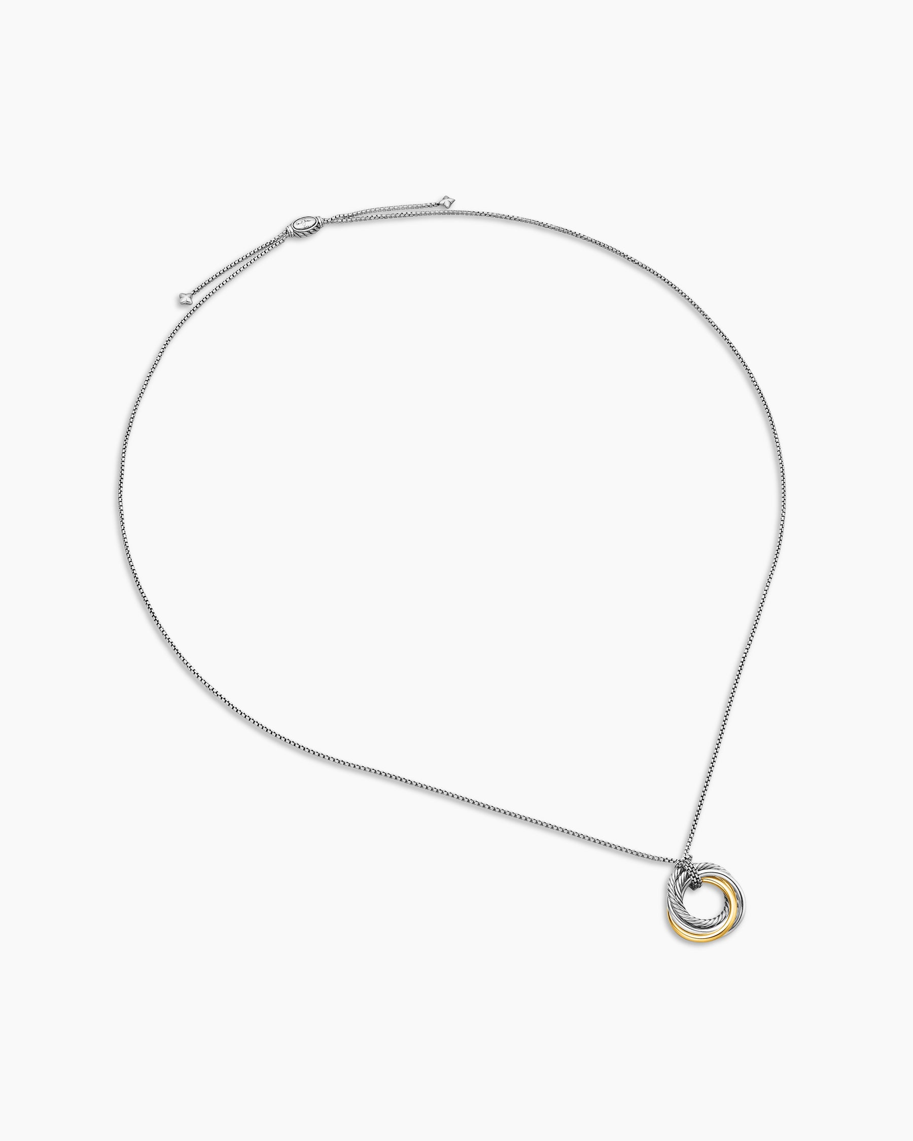 Crossover Pendant Necklace in Sterling Silver with 14K Yellow Gold, 28mm - Image 3
