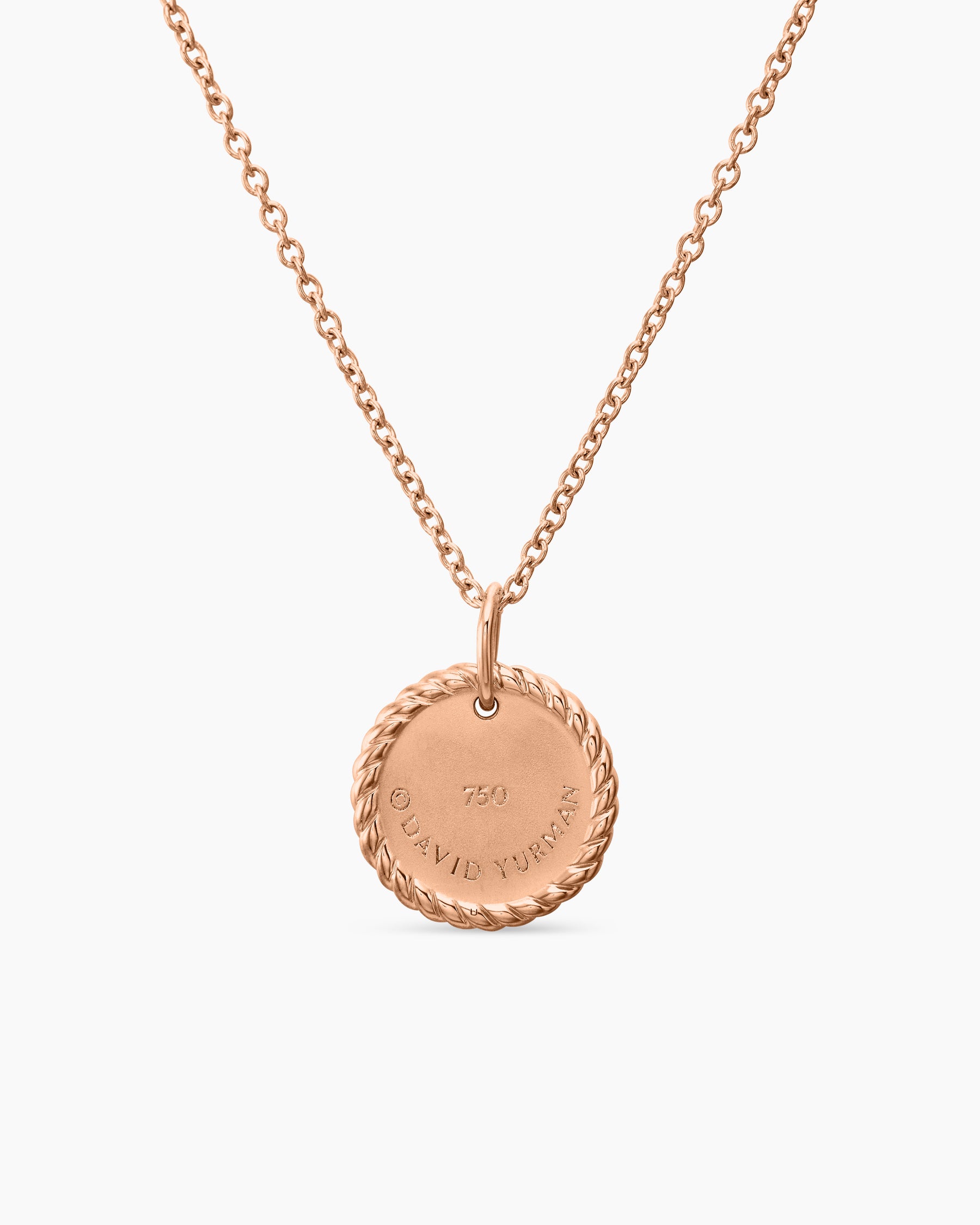 Cable Collectibles Pavé Plate Necklace in 18K Rose Gold with Pink Sapphires, 11mm - Image 4