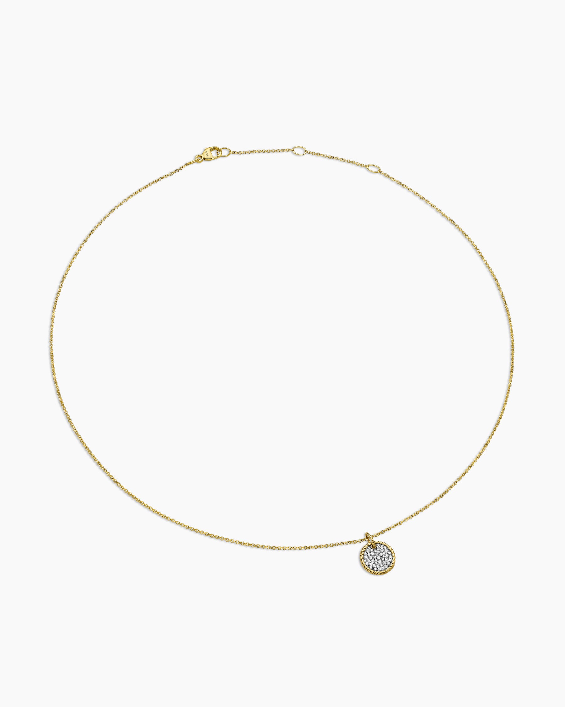 Cable Collectibles Pavé Plate Necklace in 18K Yellow Gold with Diamonds, 11mm - Image 3