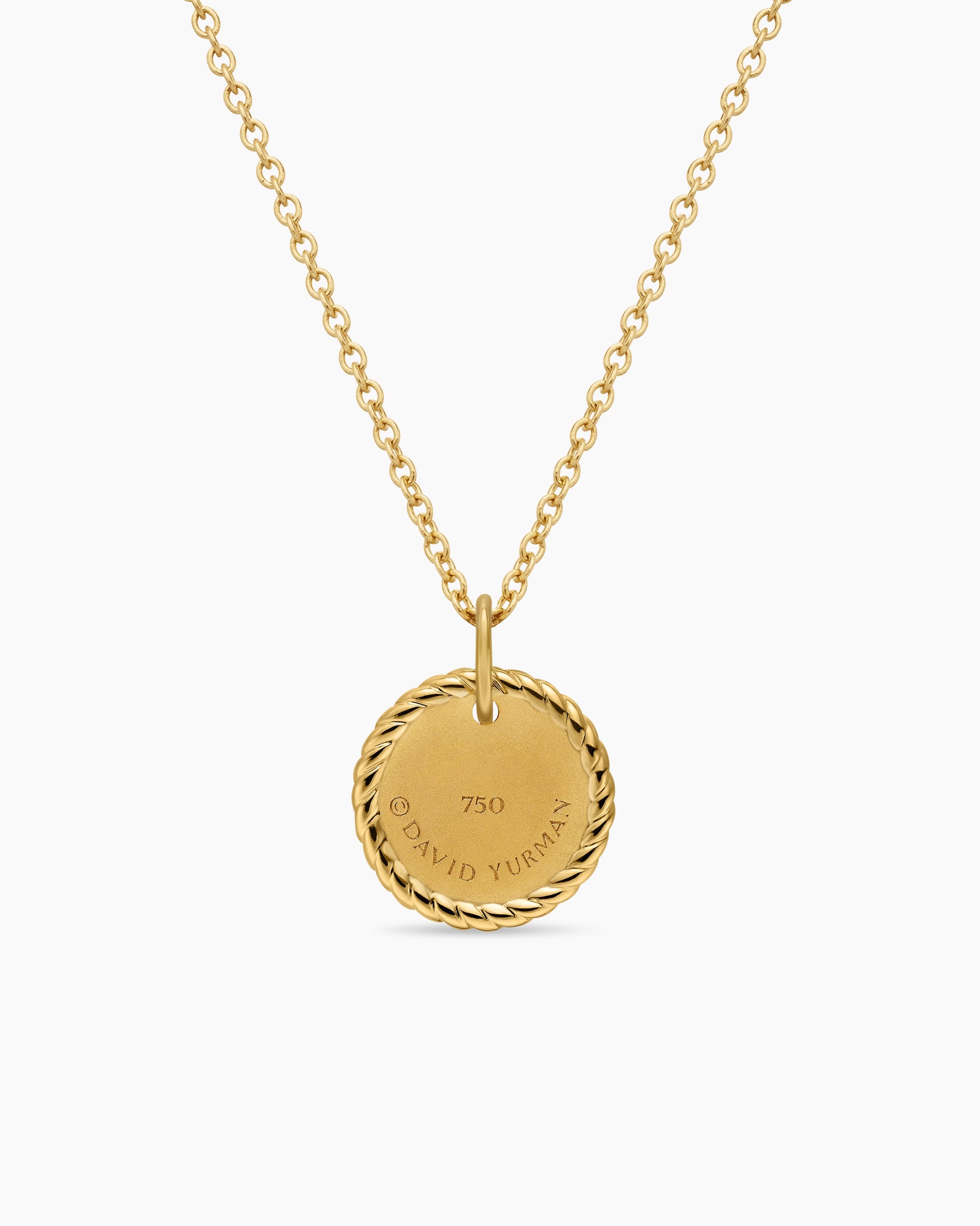 Cable Collectibles Pavé Plate Necklace in 18K Yellow Gold with Diamonds, 11mm - Image 4