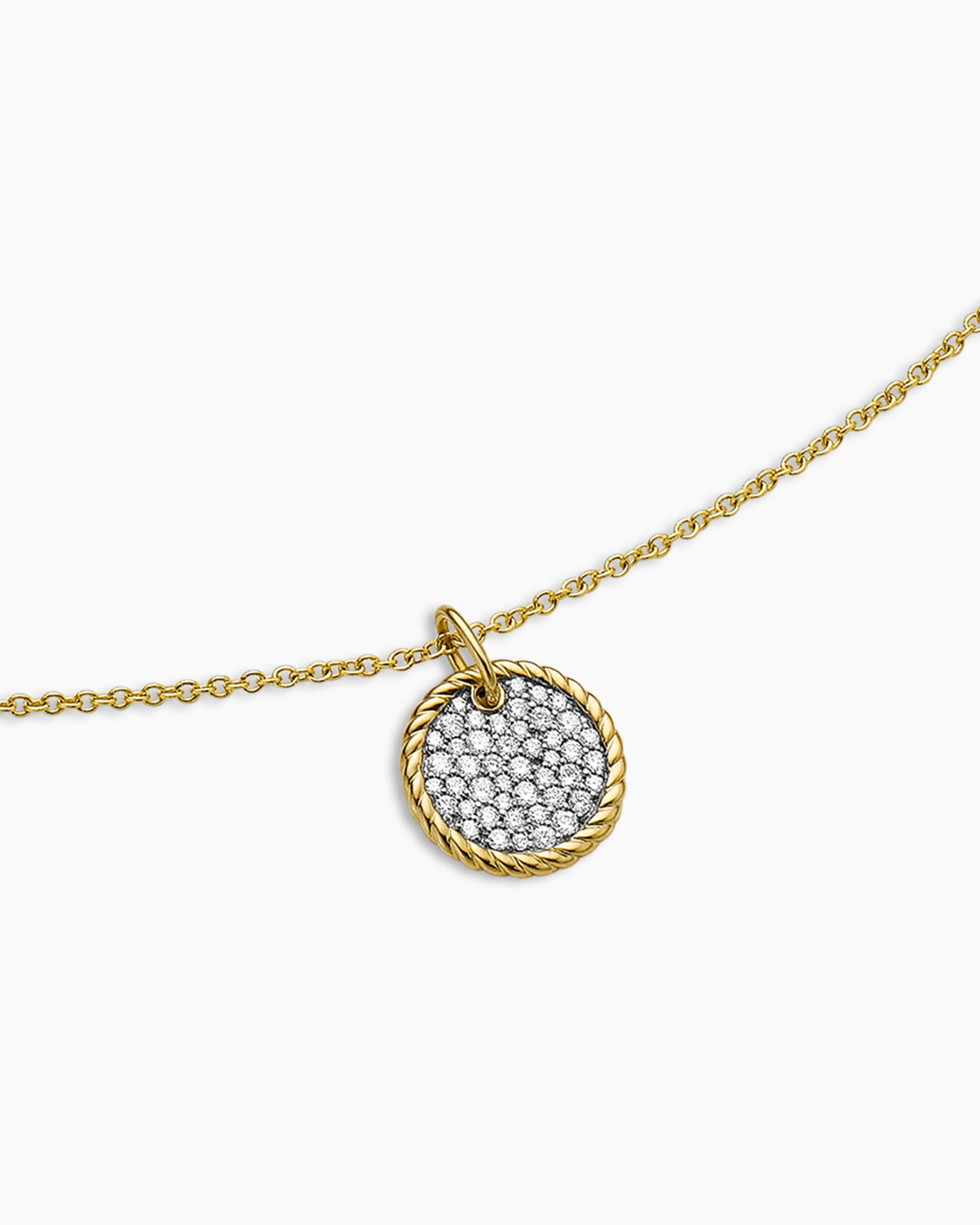 Cable Collectibles Pavé Plate Necklace in 18K Yellow Gold with Diamonds, 11mm - Image 5
