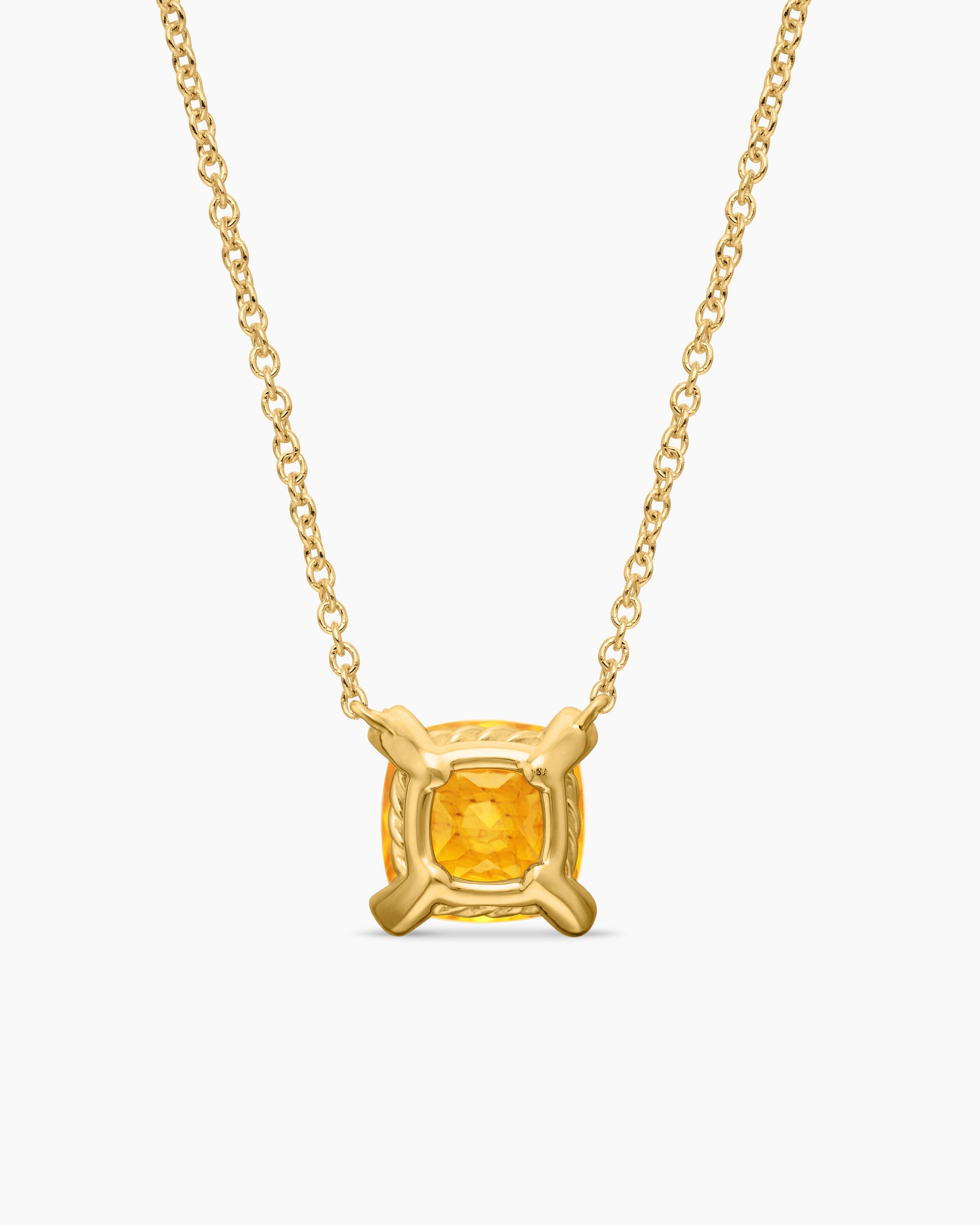 Petite Chatelaine Pendant Necklace in 18K Yellow Gold with Citrine and Diamonds, 7mm - Image 4