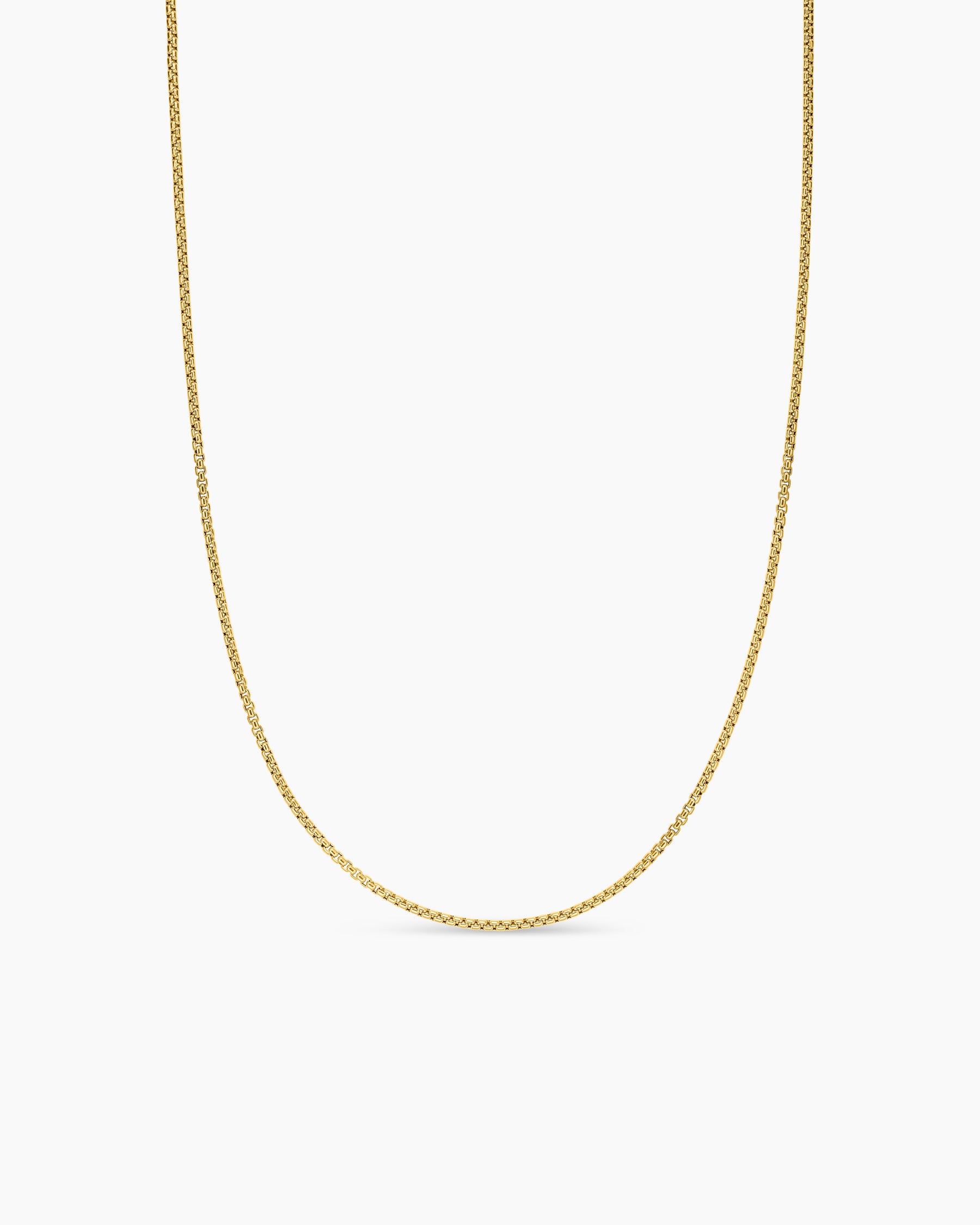 Box Chain Slider Necklace in 18K Yellow Gold, 1.7mm