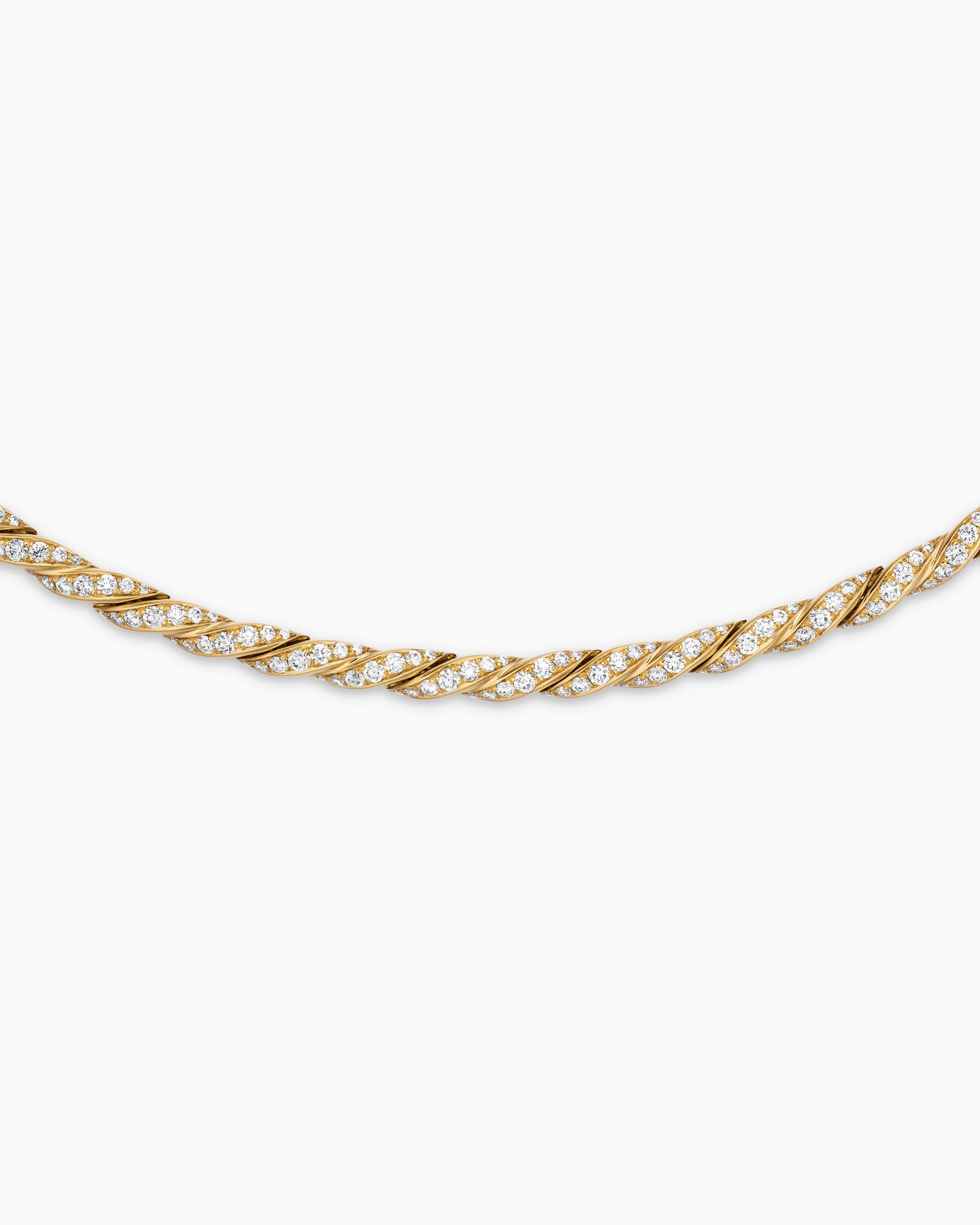 Sculpted Cable Flex Necklace in 18K Yellow Gold with Diamonds, 3.7mm - Image 4