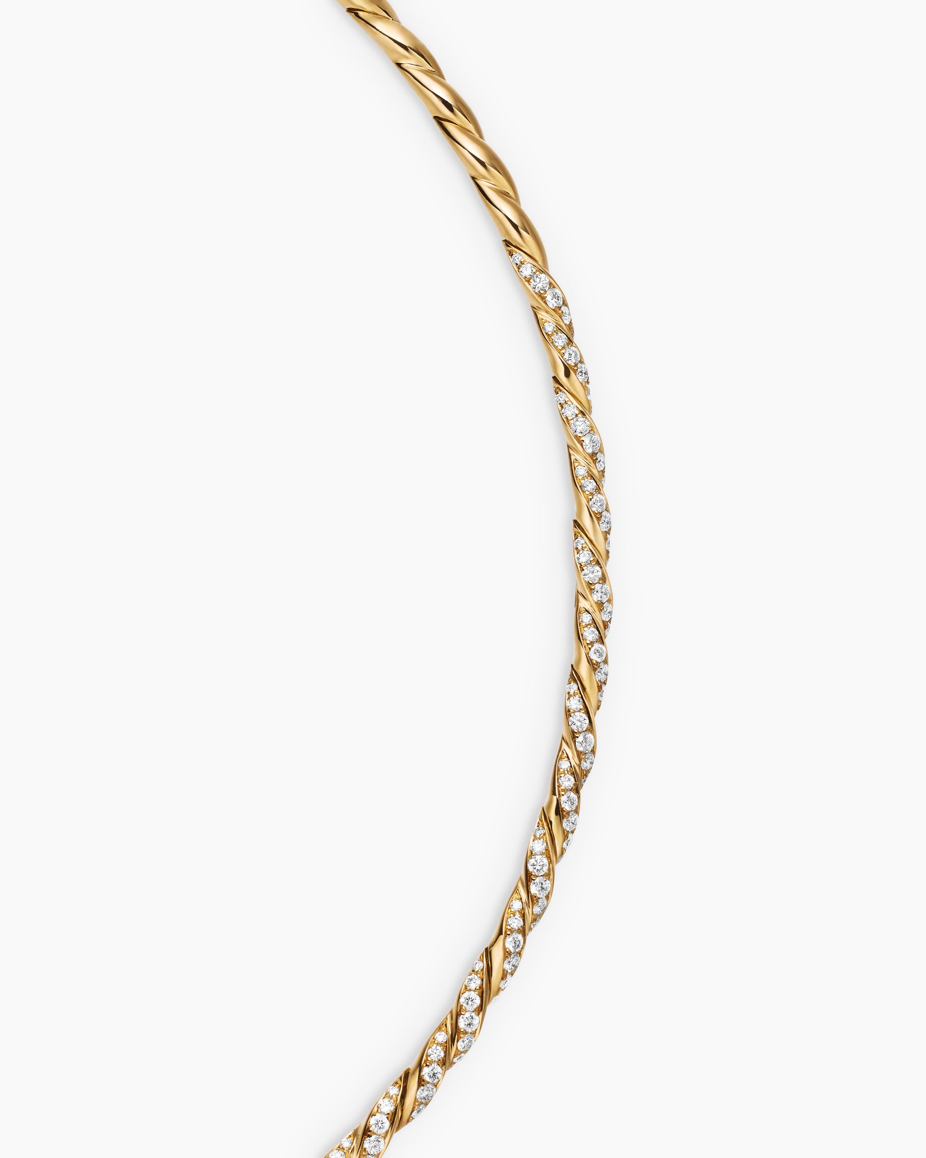 Sculpted Cable Flex Necklace in 18K Yellow Gold with Diamonds, 3.7mm - Image 5