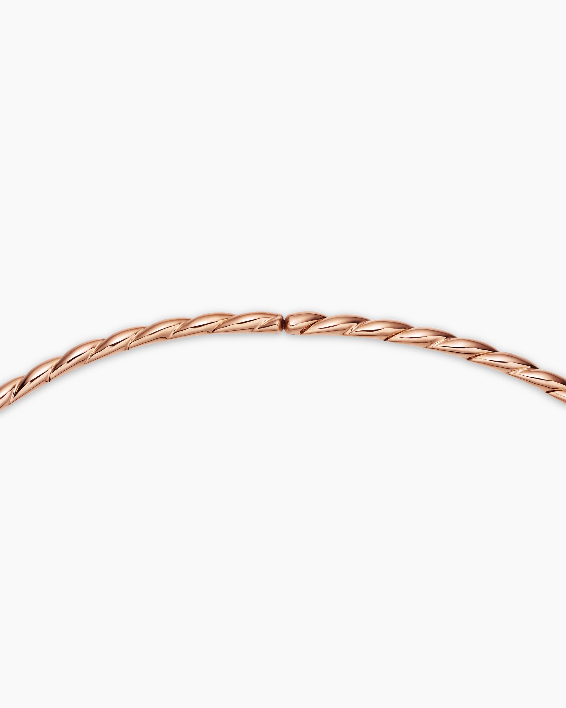 Sculpted Cable Flex Necklace in 18K Rose Gold with Diamonds, 3.7mm - Image 6