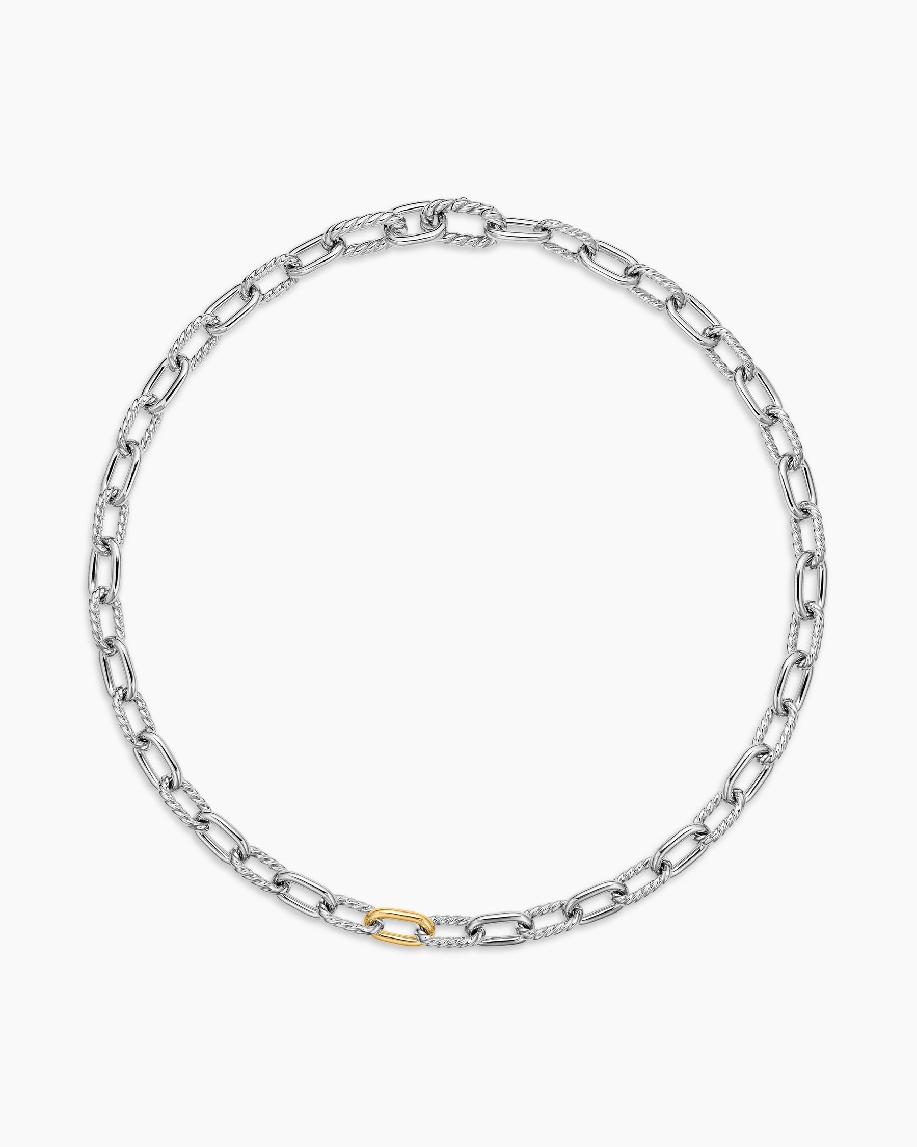 DY Madison Chain Necklace in Sterling Silver with 18K Yellow Gold, 8.5mm - Image 4