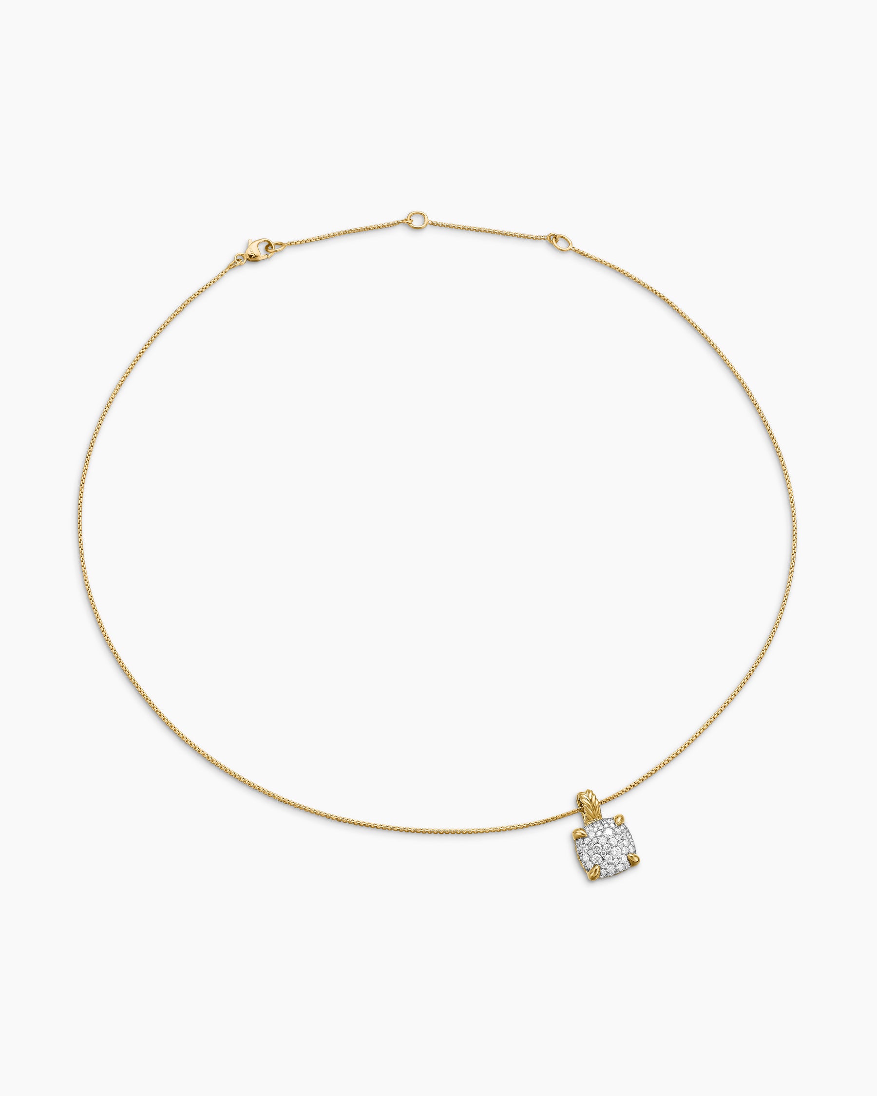 Chatelaine Pendant Necklace in 18K Yellow Gold with Pavé Diamonds, 11mm - Image 3