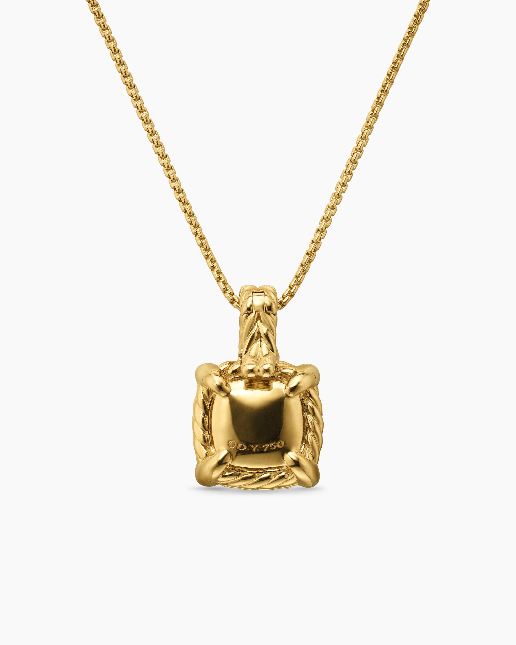 Chatelaine Pendant Necklace in 18K Yellow Gold with Pavé Diamonds, 11mm - Image 4