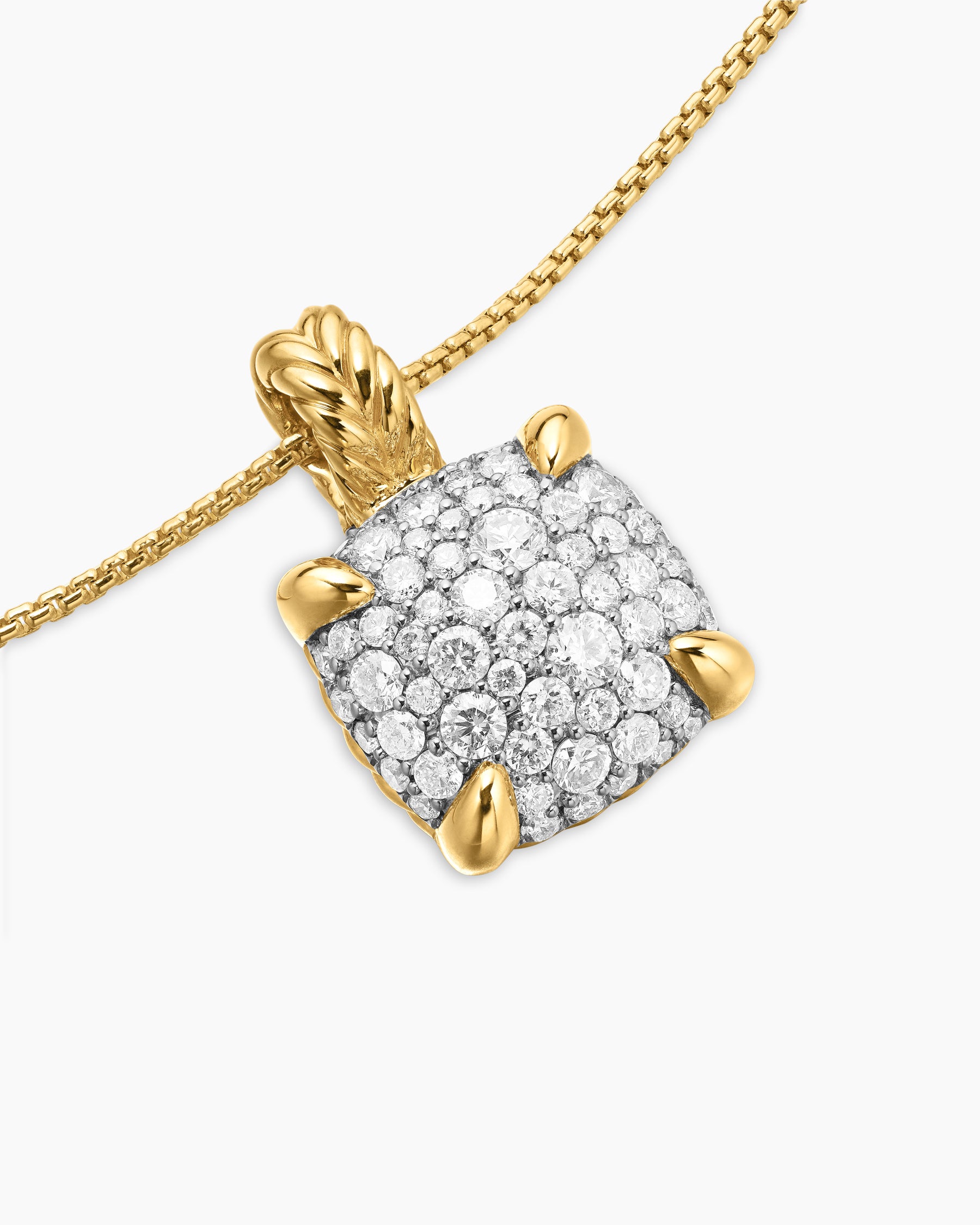 Chatelaine Pendant Necklace in 18K Yellow Gold with Pavé Diamonds, 11mm - Image 5