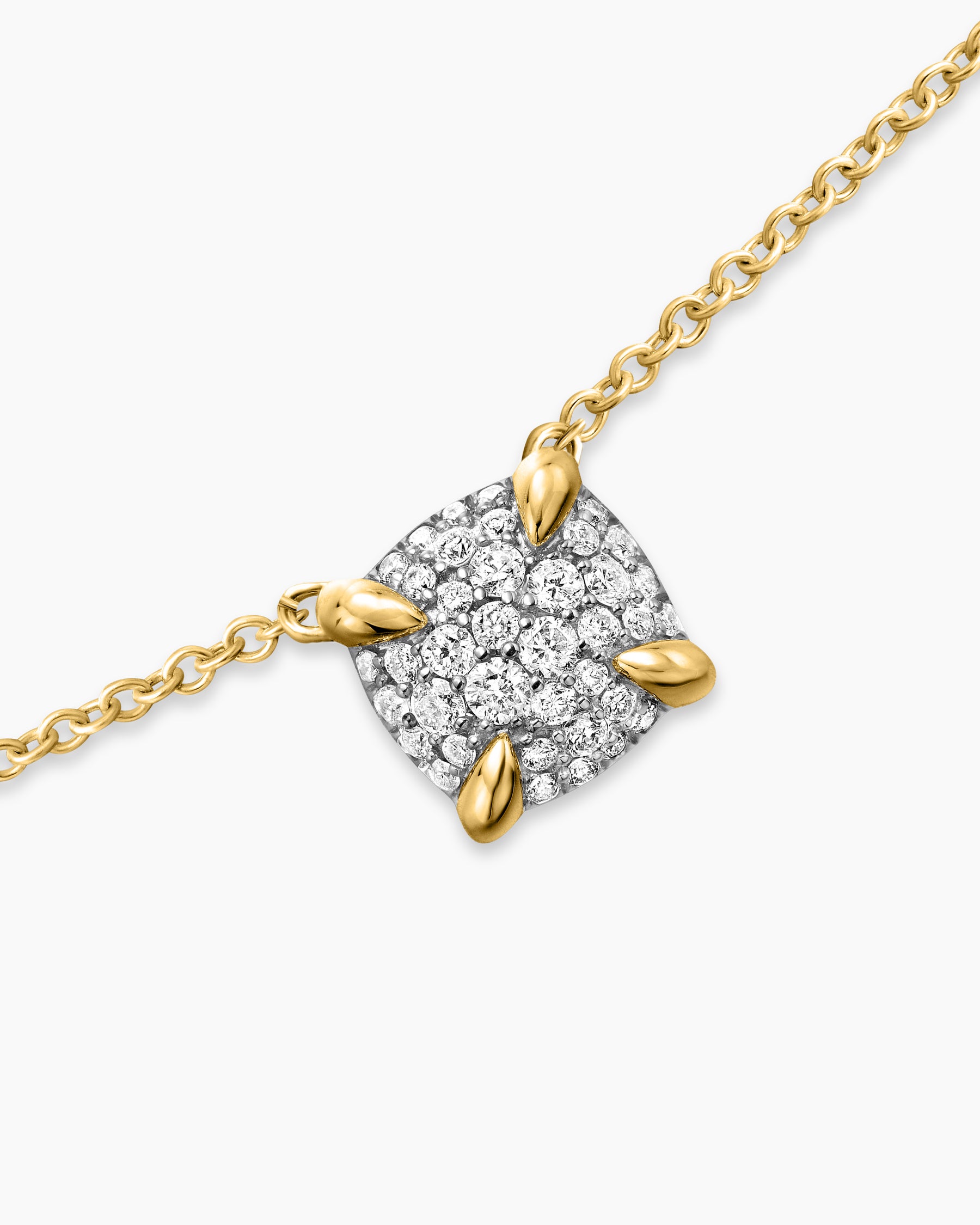 Petite Chatelaine Pendant Necklace in 18K Yellow Gold with Pavé Diamonds, 7mm - Image 5