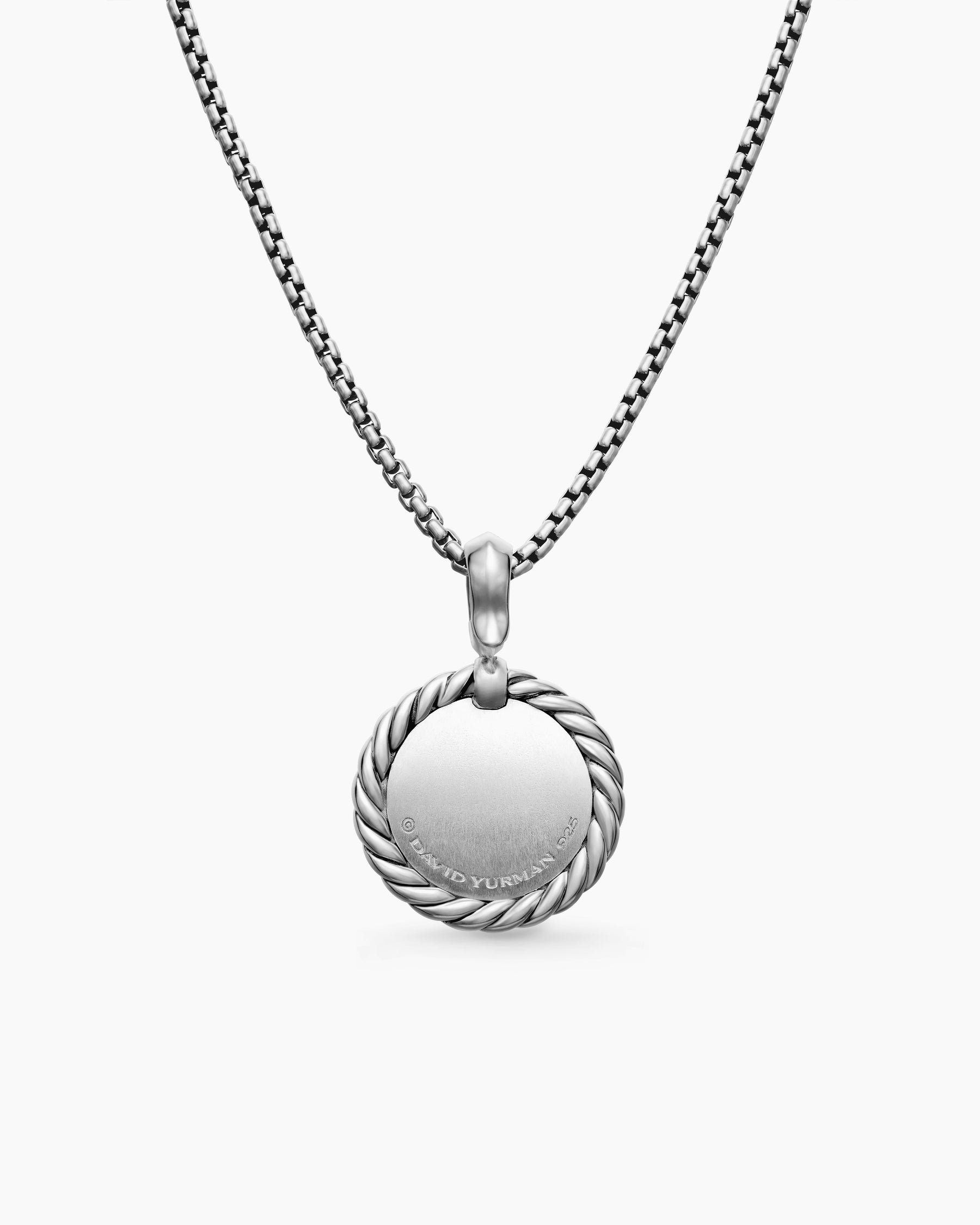 Initial Charm Necklace in Sterling Silver with Diamond S - Image 4