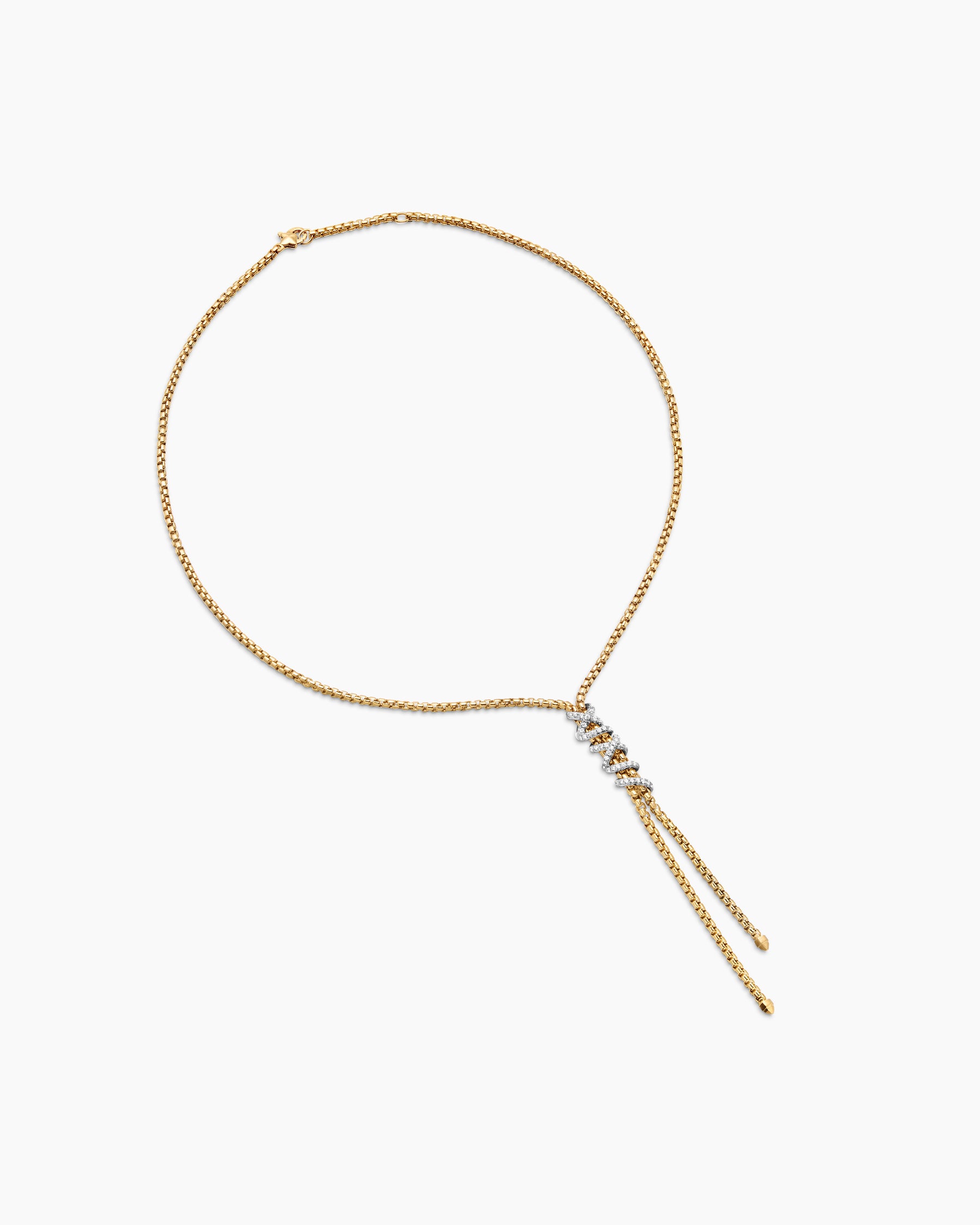 Helena Y Necklace in 18K Yellow Gold with Diamonds - Image 3