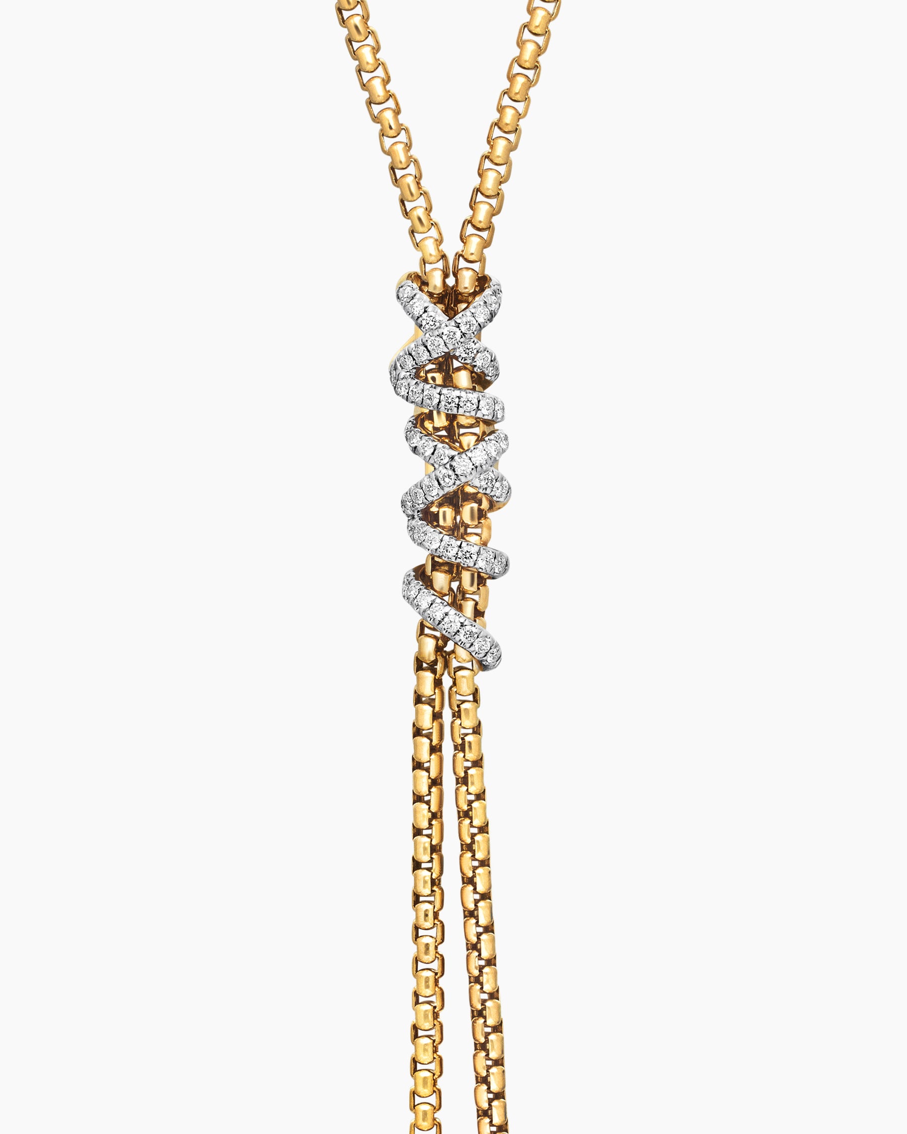 Helena Y Necklace in 18K Yellow Gold with Diamonds - Image 5
