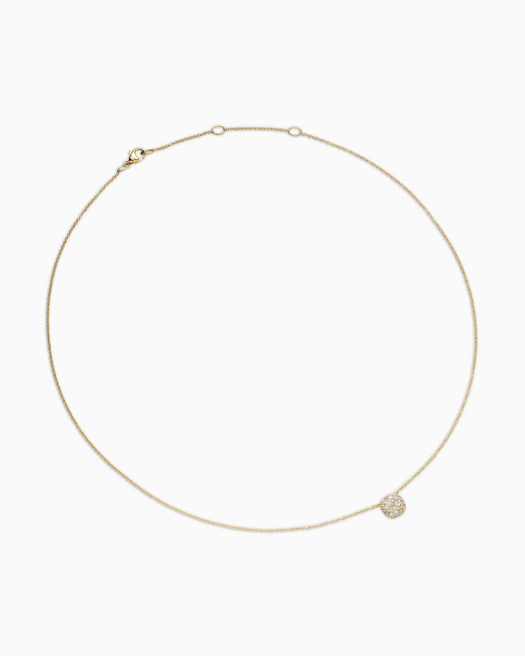Cushion Pendant Necklace in 18K Yellow Gold with Diamonds, 8mm - Image 3