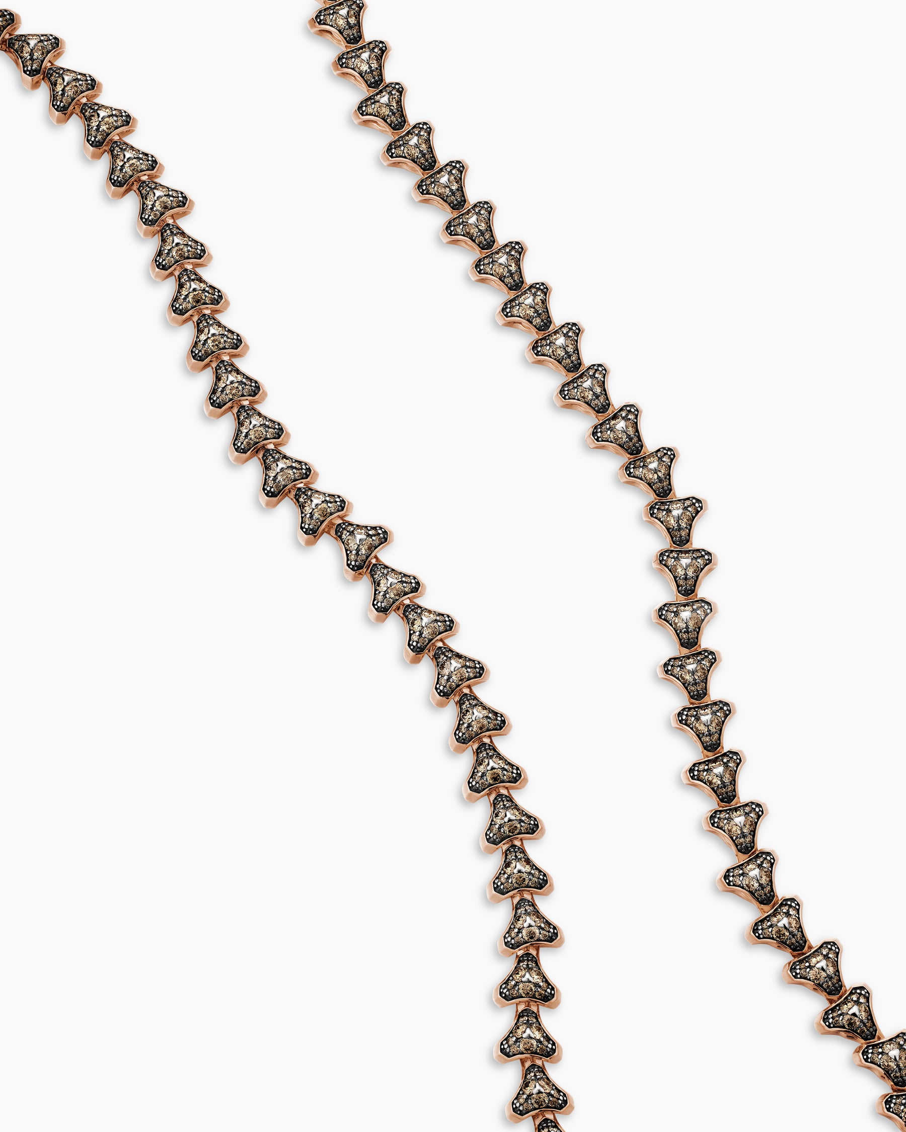 Armory Necklace in 18K Rose Gold with Cognac Diamonds, 9.5mm - Image 3