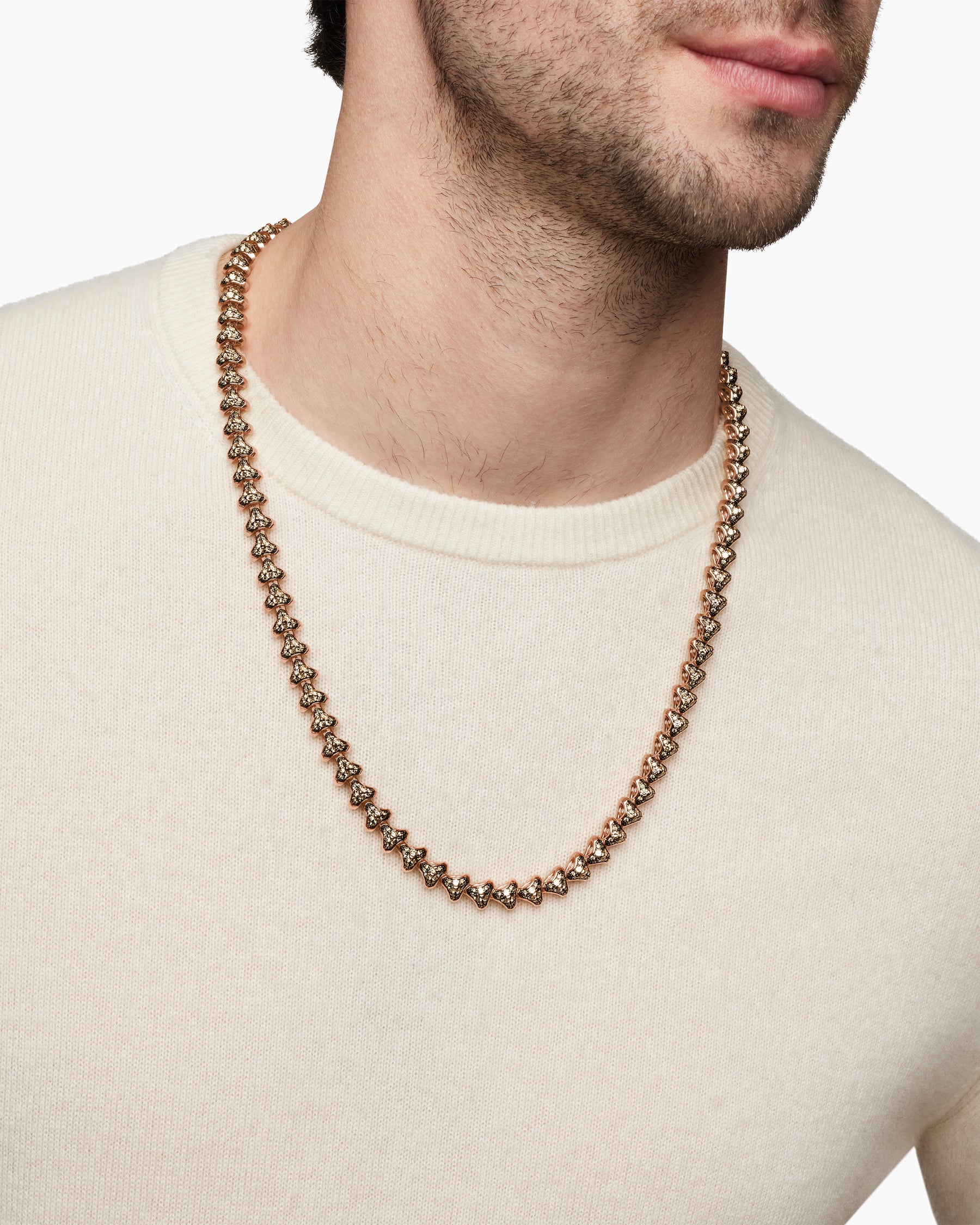 Armory Necklace in 18K Rose Gold with Cognac Diamonds, 9.5mm - Image 6