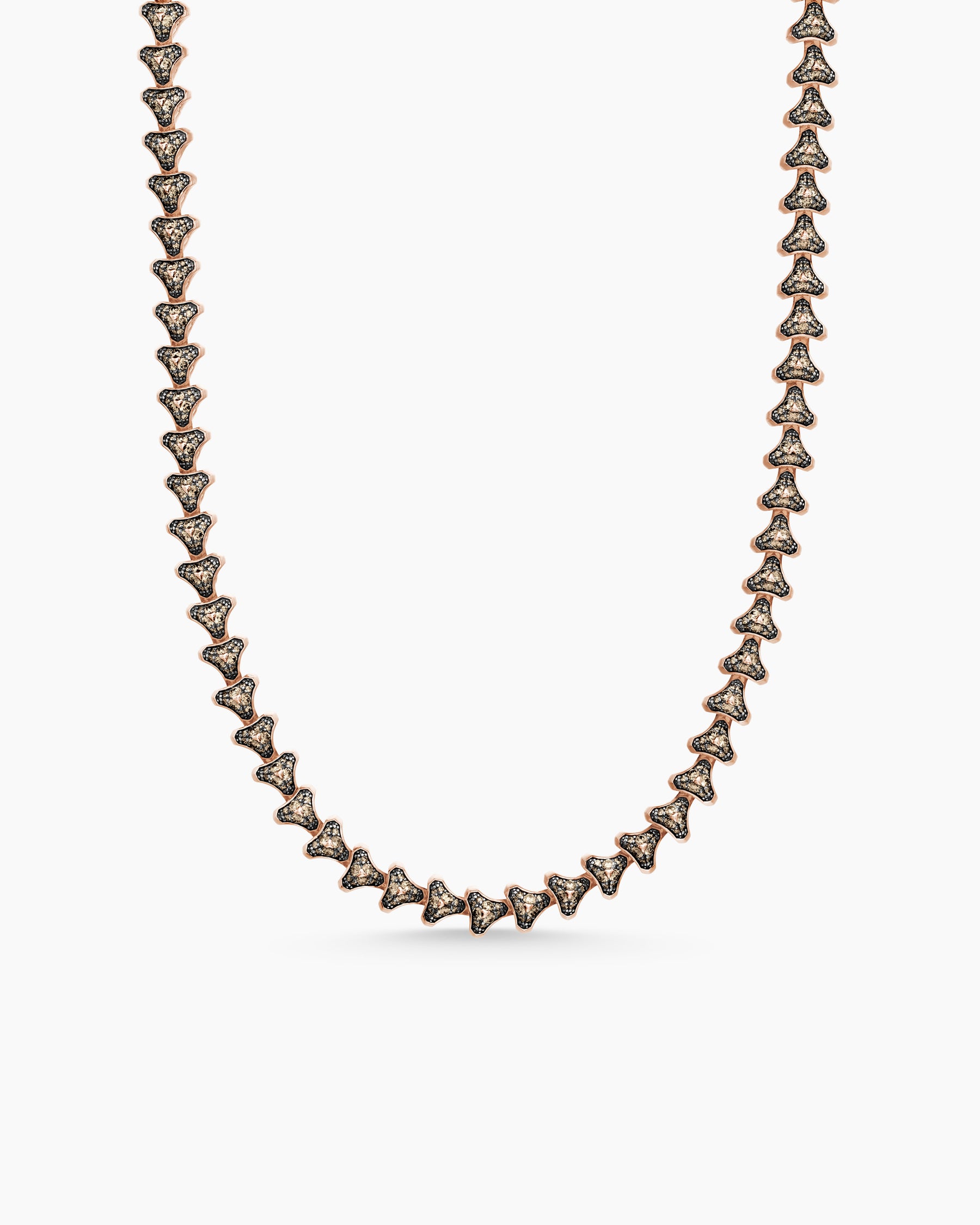 Armory Necklace in 18K Rose Gold with Cognac Diamonds, 9.5mm