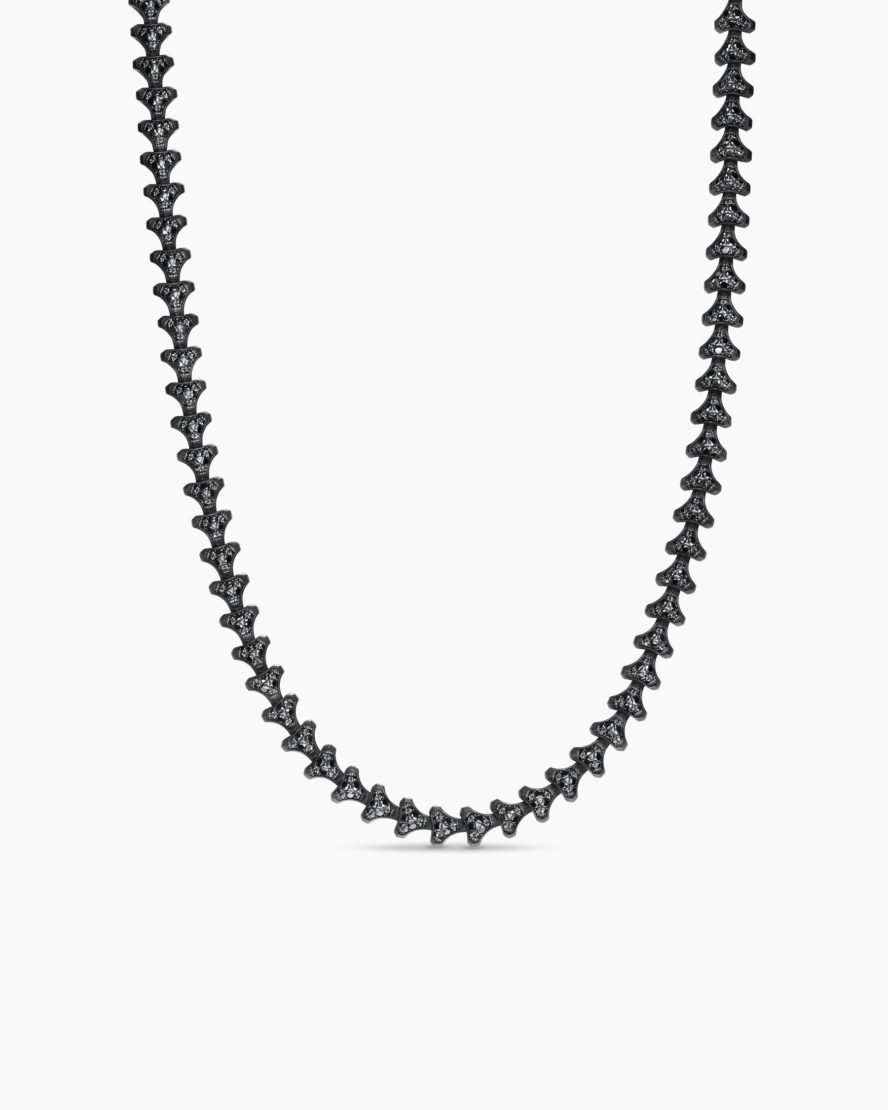 Armory Necklace in Black Titanium with Black Diamonds, 9.5mm