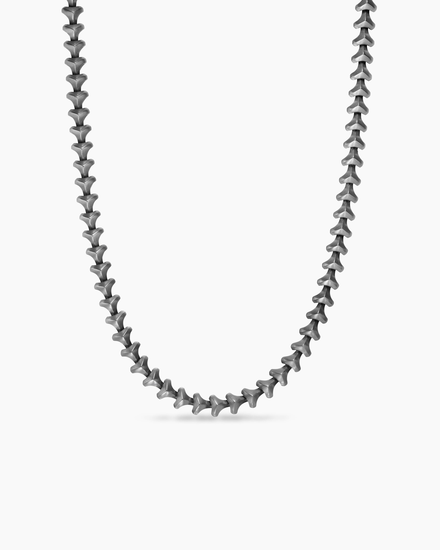 Armory Necklace in Anthracite Titanium with Sterling Silver, 9.5mm