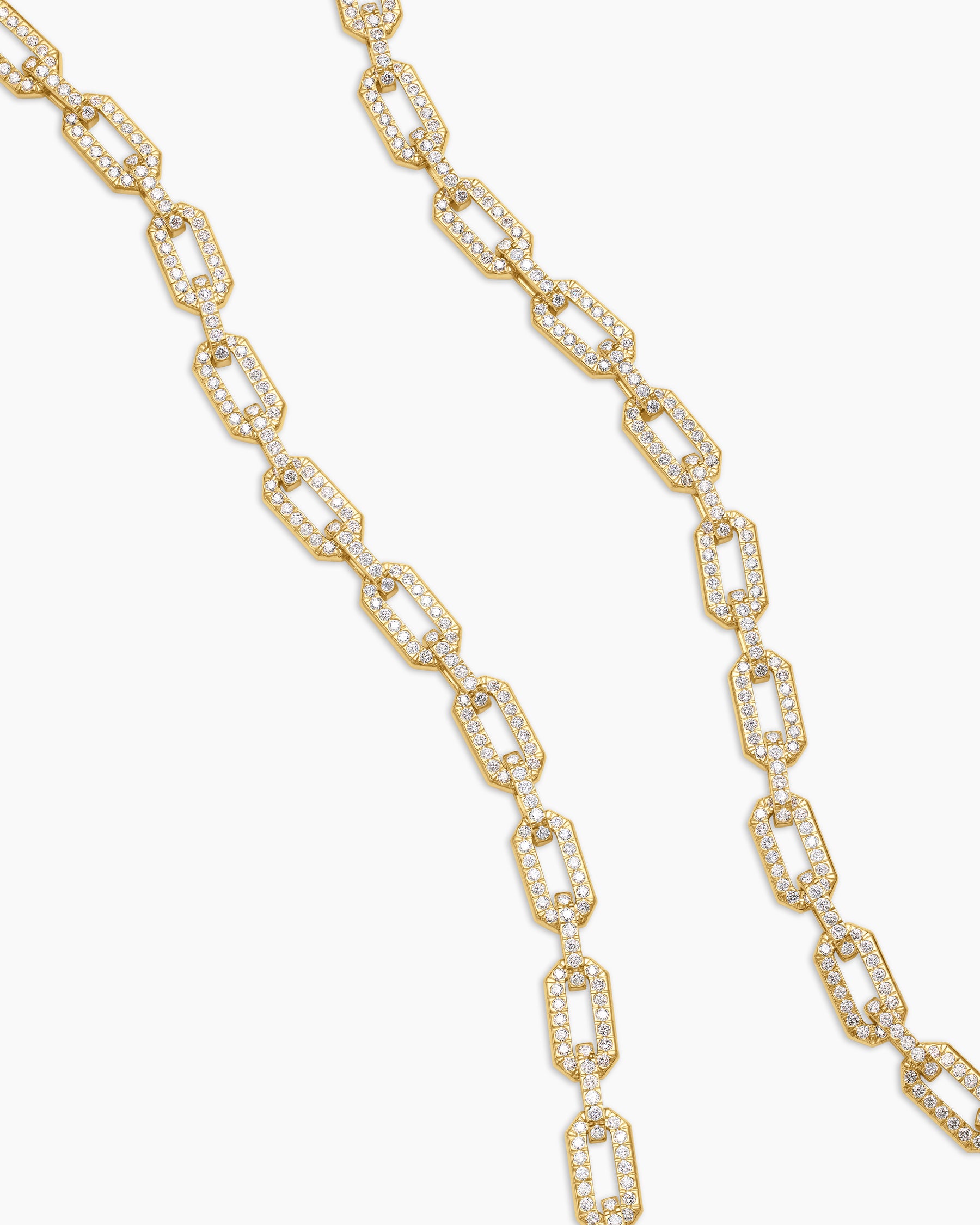 Pavé Chain Necklace in 18K Yellow Gold with Diamonds, 7mm - Image 3