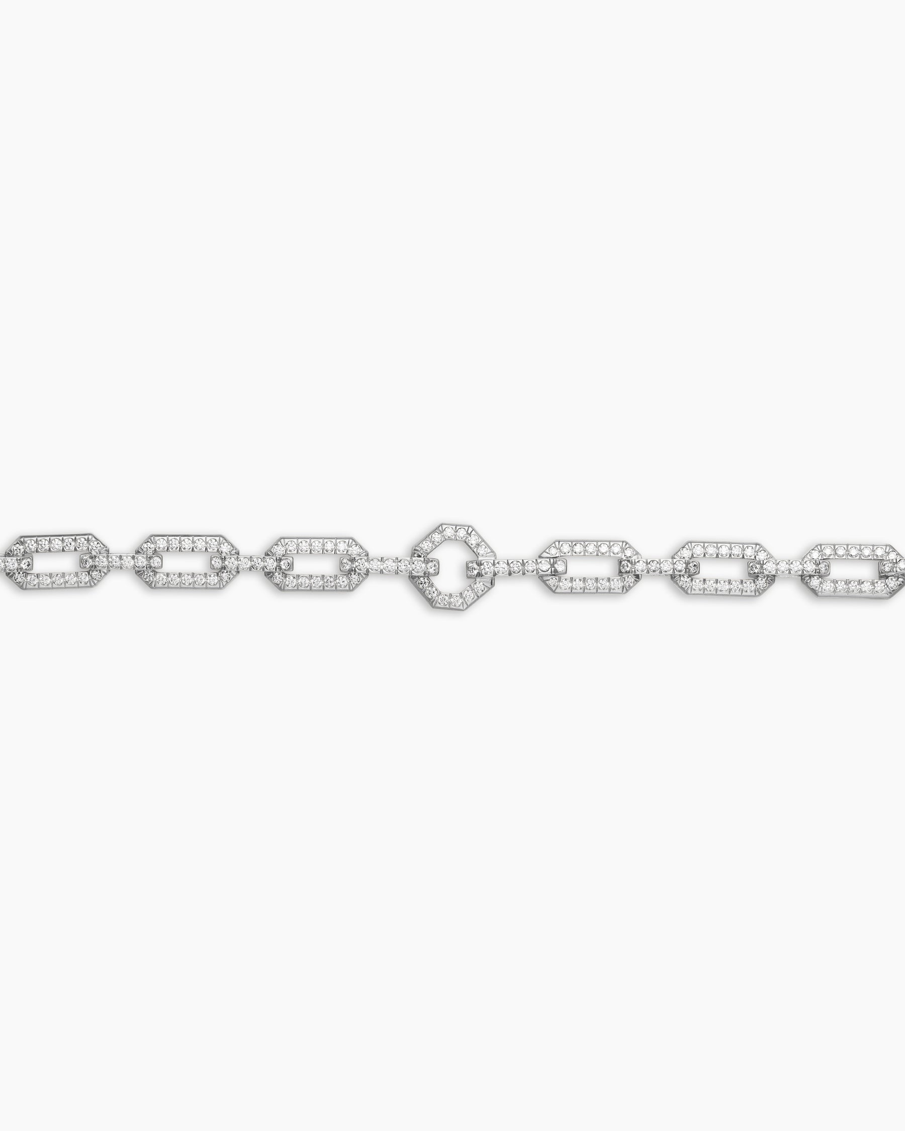 Pavé Chain Necklace in 18K White Gold with Diamonds, 7mm - Image 5